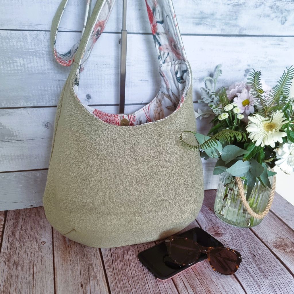 Sadie Jane upcycled hobo bag - appliqued bottle brush