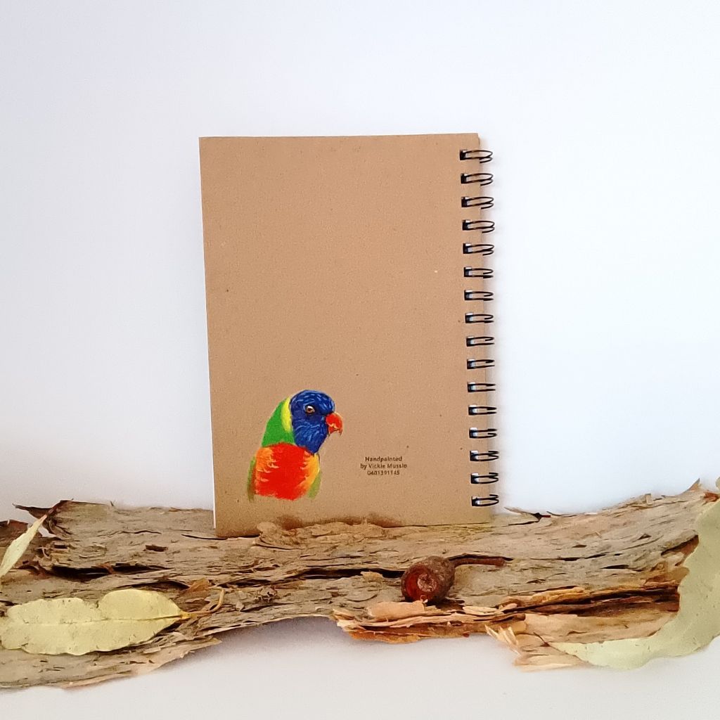 Rainbow Lorikeet handpainted Notebook Size A5 Lined