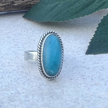 Amazonite stacker Ring.