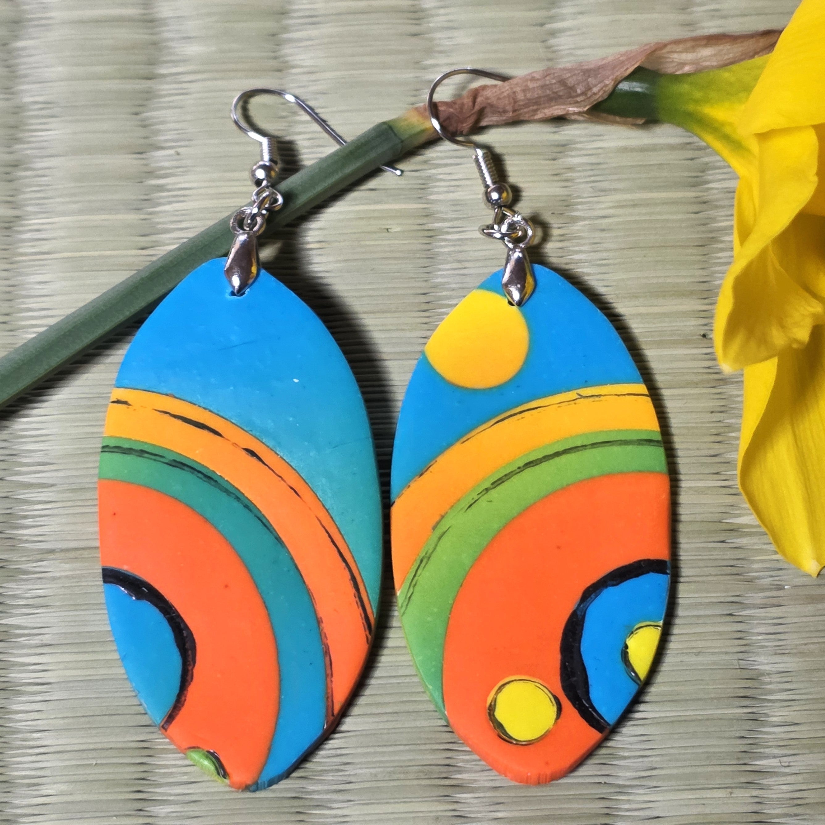 Bright Polymer Clay Earrings