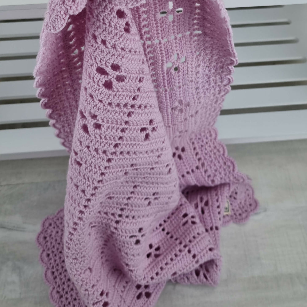 Pink Merino Baby Blanket Totem.2