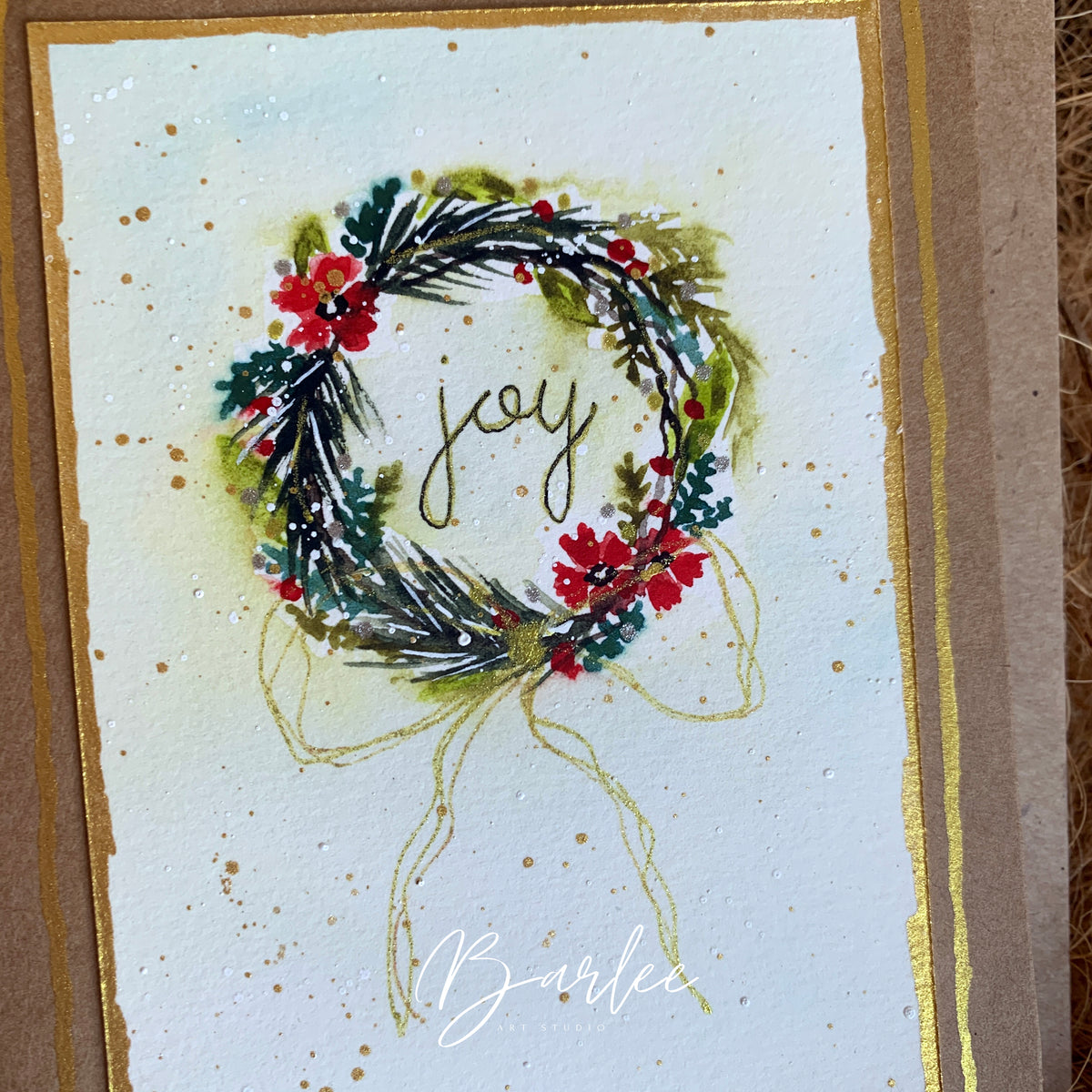 Set of 4 Hand-Painted Christmas Cards - One-of-a-Kind.