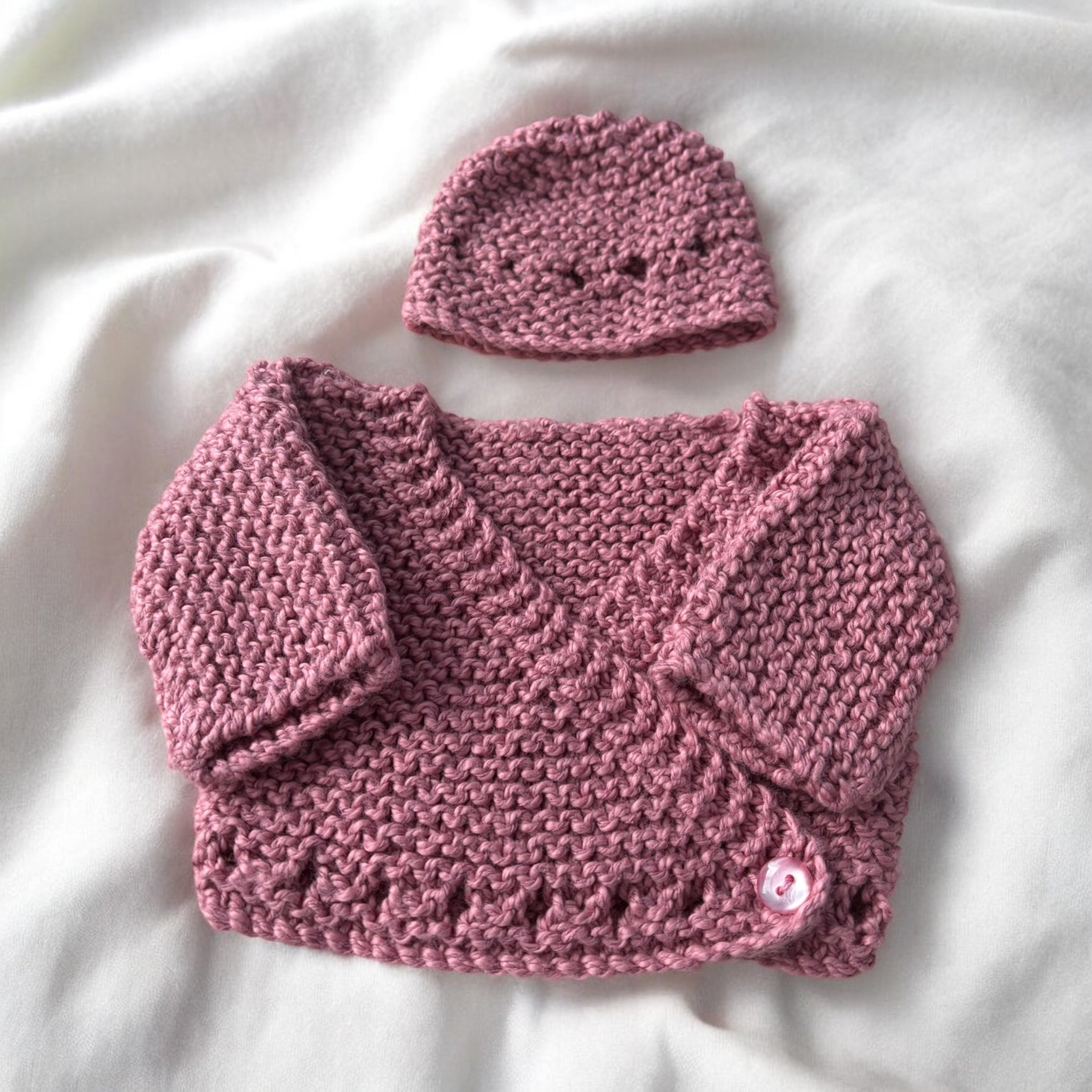 Premmie/Newborn Knitted Jacket & Hat