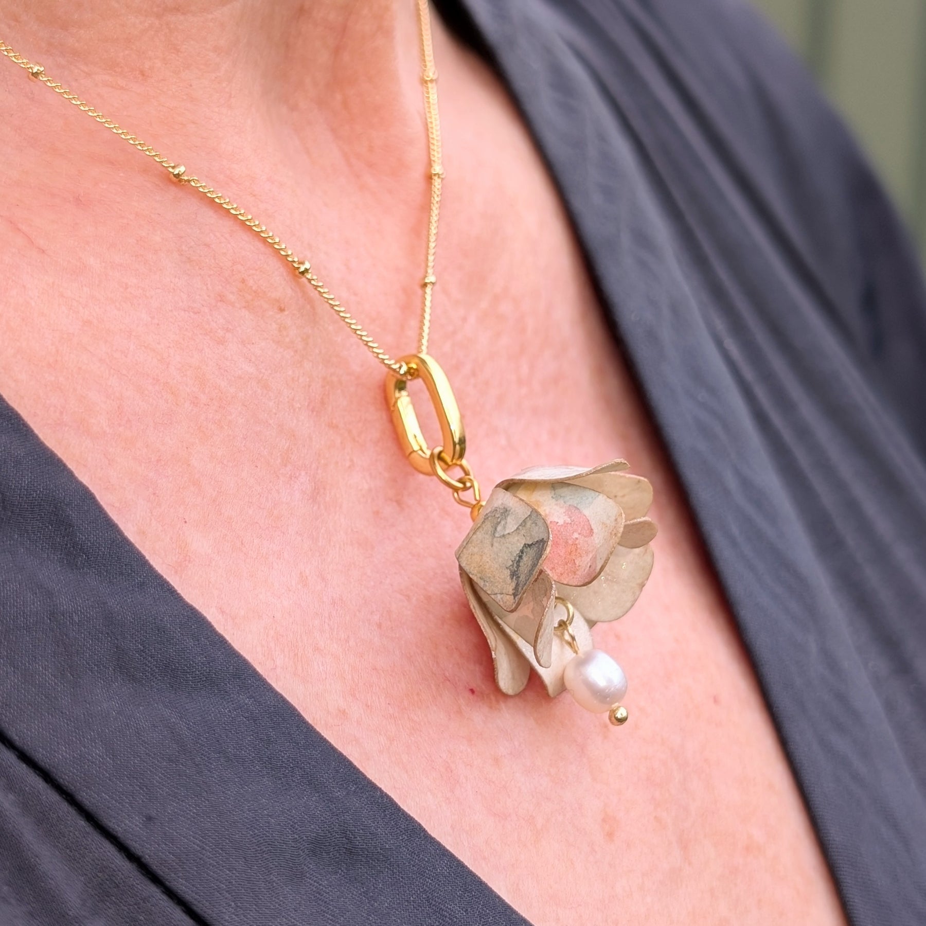 Lily of the Valley Necklace | Freshwater Pearl | Botanical Jewellery