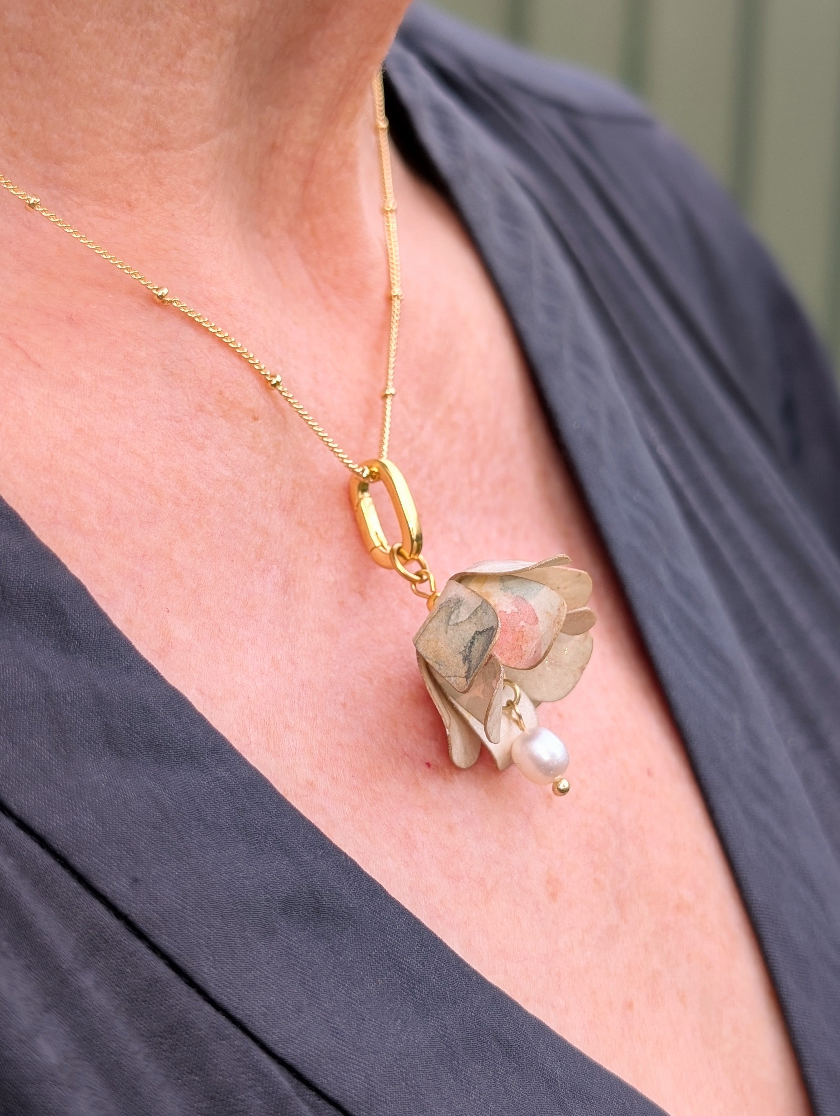 Lily of the Valley Necklace | Freshwater Pearl | Botanical Jewellery