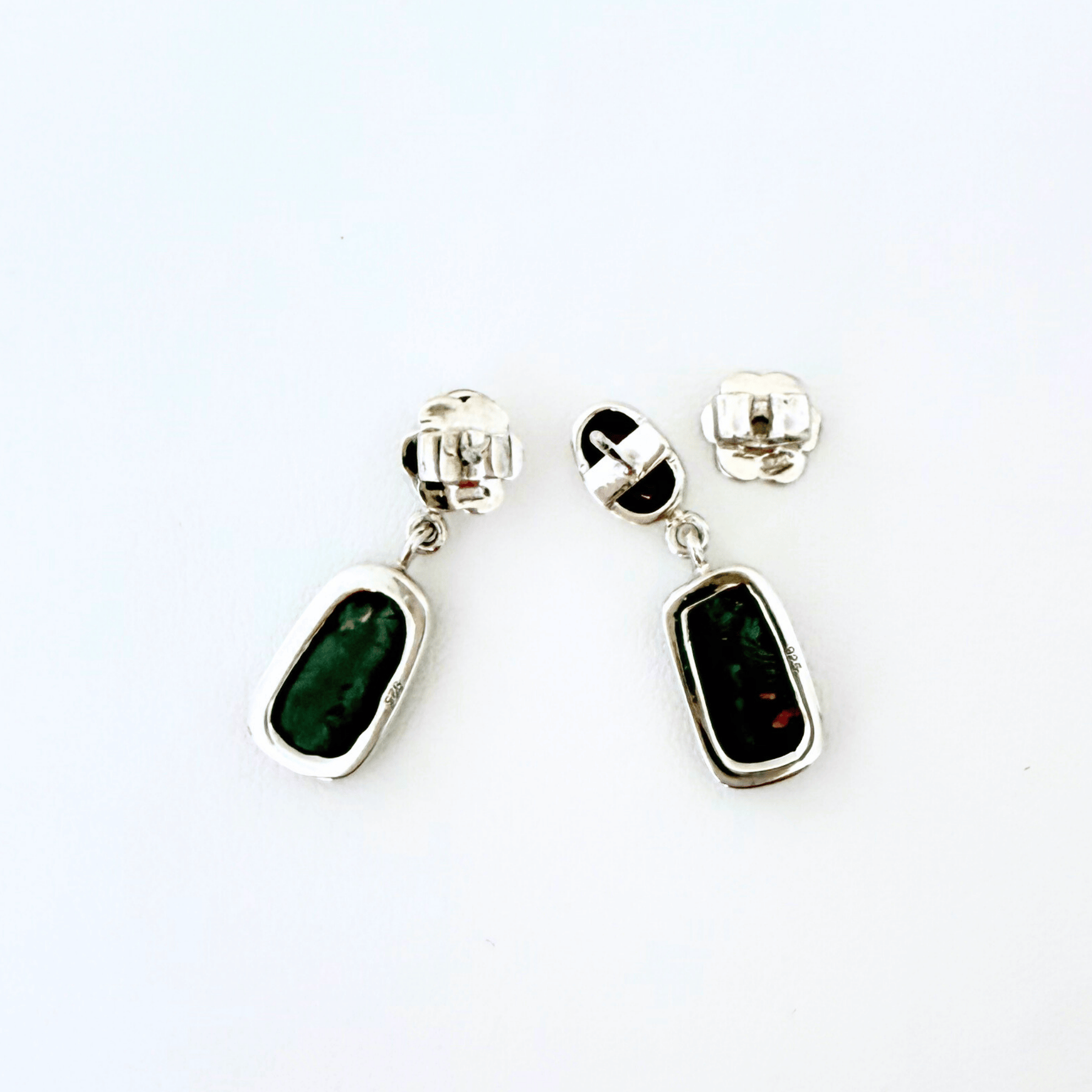 Australian Boulder Opal and Rhodolite Garnet Drop Earrings in 925 Sterling Silver