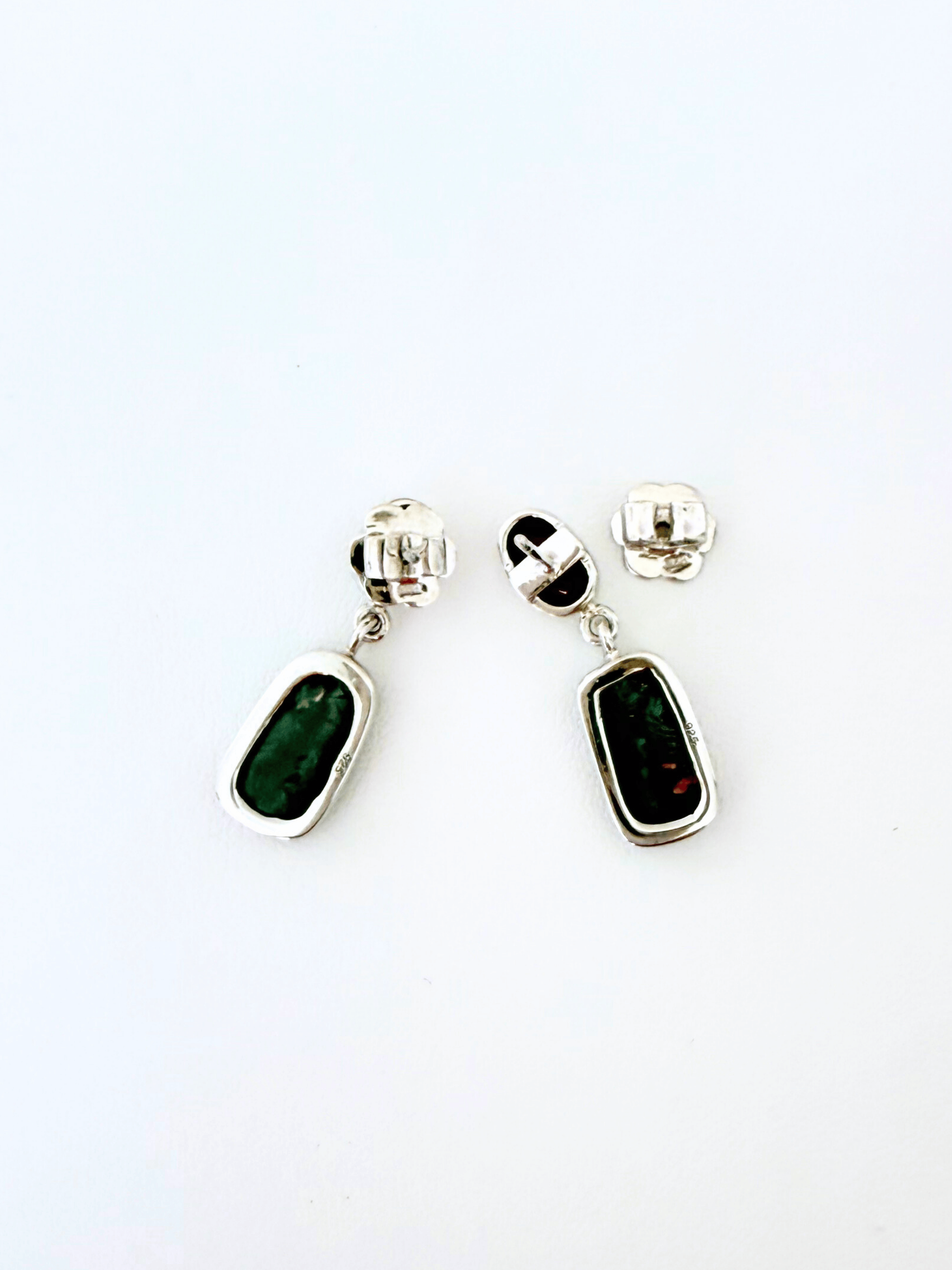 Australian Boulder Opal and Rhodolite Garnet Drop Earrings in 925 Sterling Silver