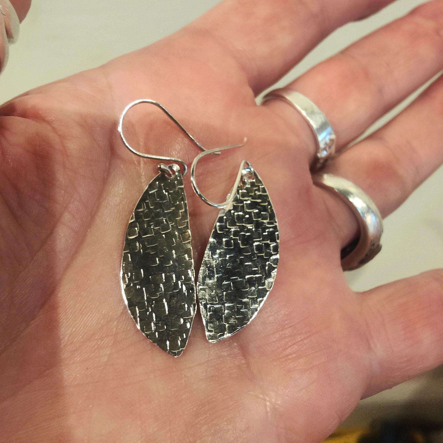 Woven Light Sterling Silver Earrings