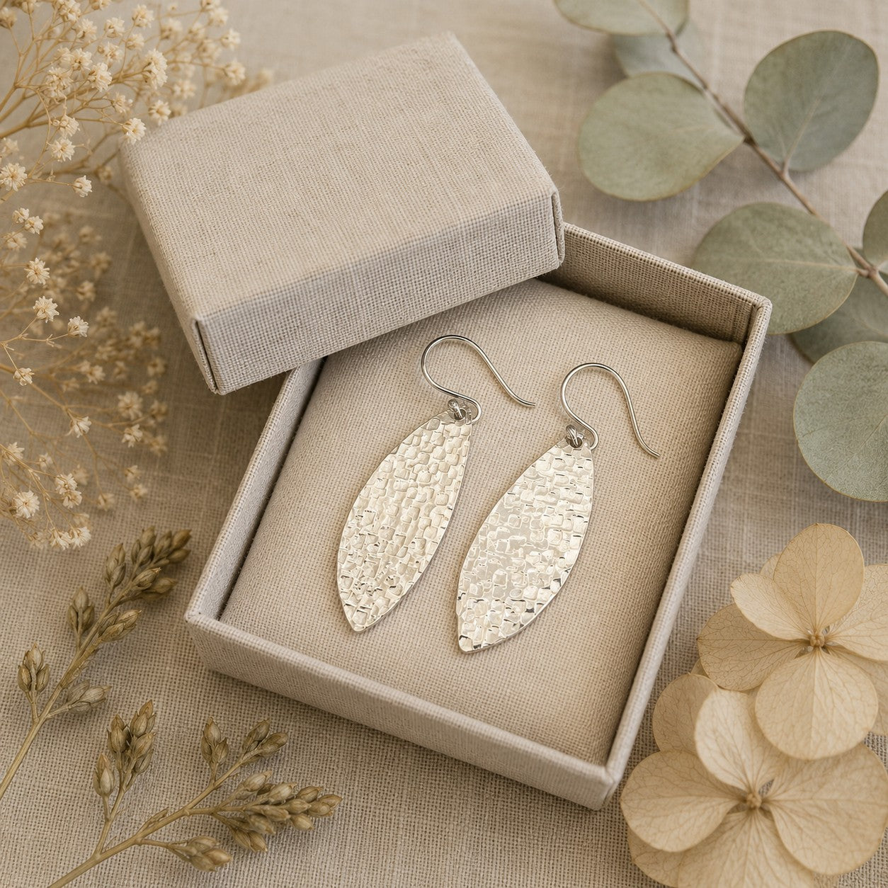 Woven Light Sterling Silver Earrings