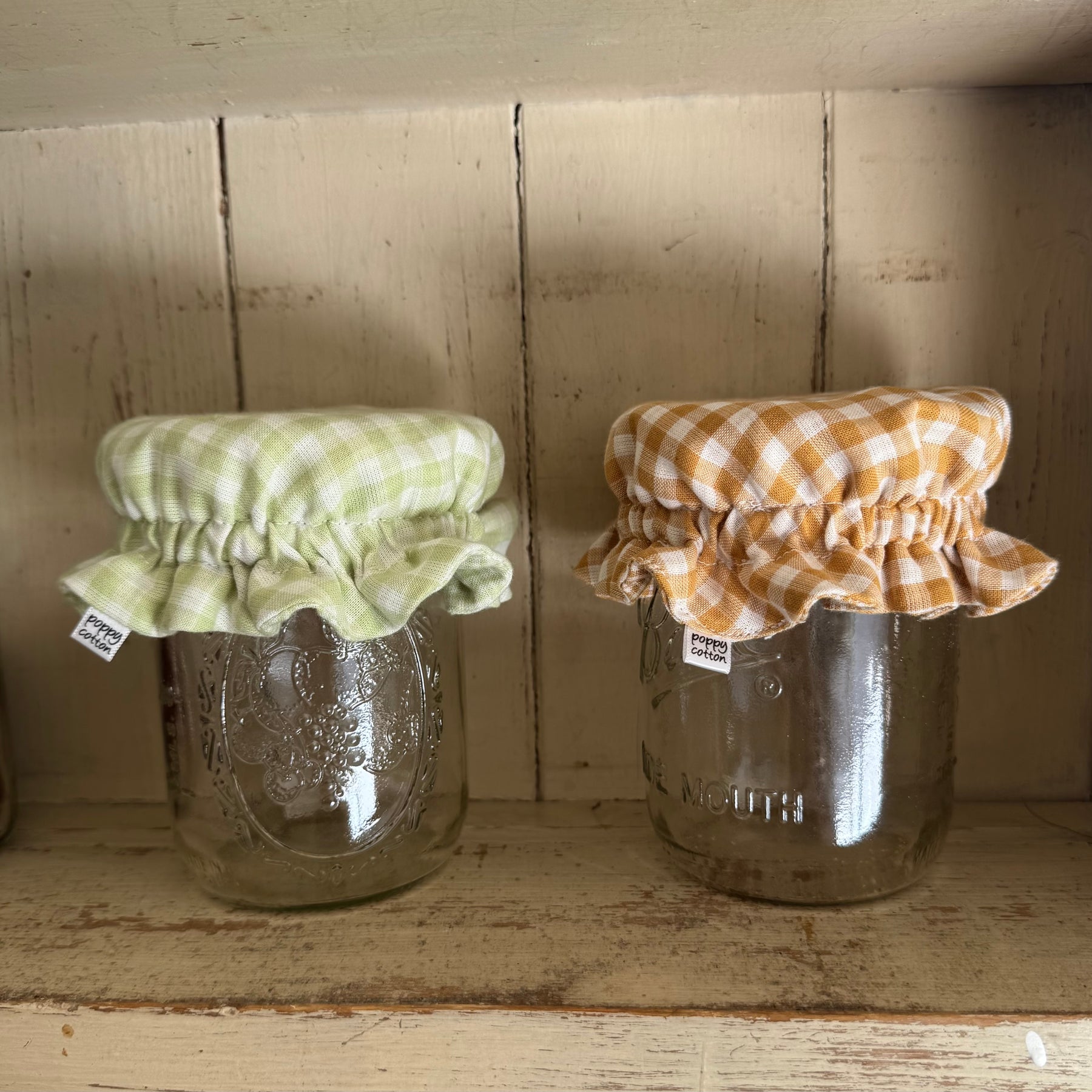 Reversible Cotton Muslin Jar Covers – Set of 2 for Sourdough Starter