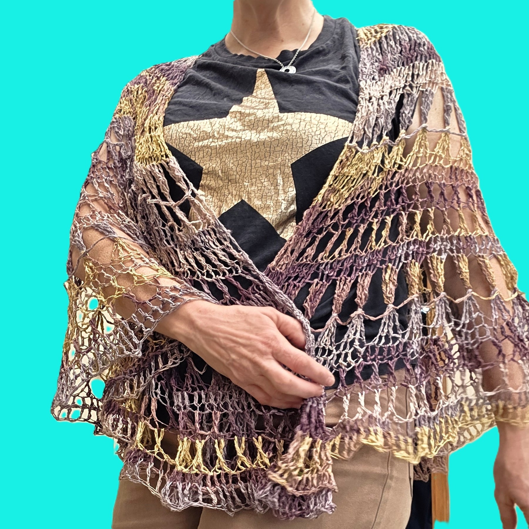 Purple and Gold Sahawl- The Mrs Ross Shawl