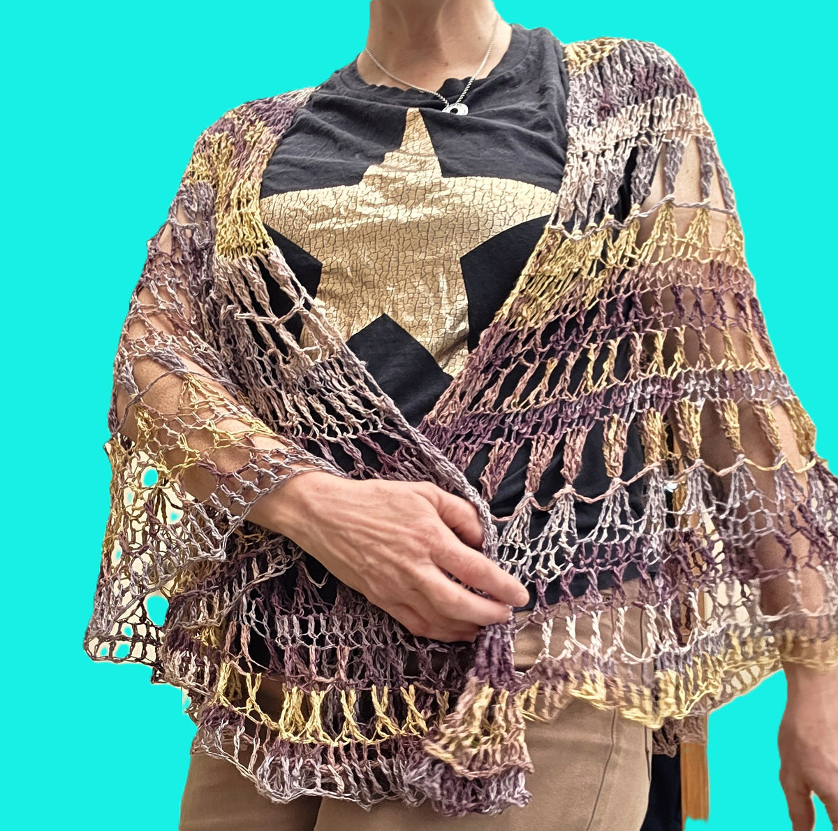 Purple and Gold Sahawl- The Mrs Ross Shawl