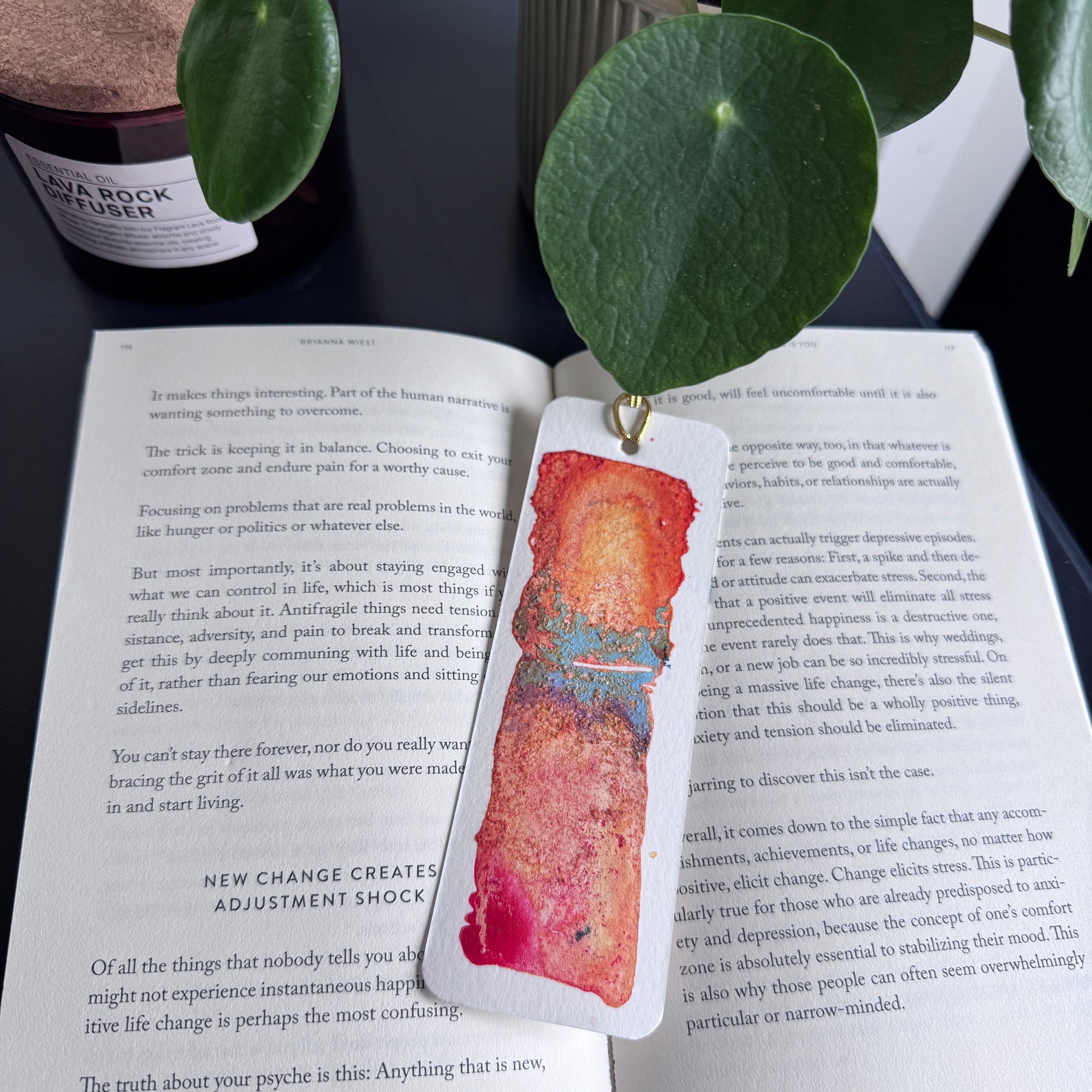Ember Tide Handmade Watercolour Bookmark