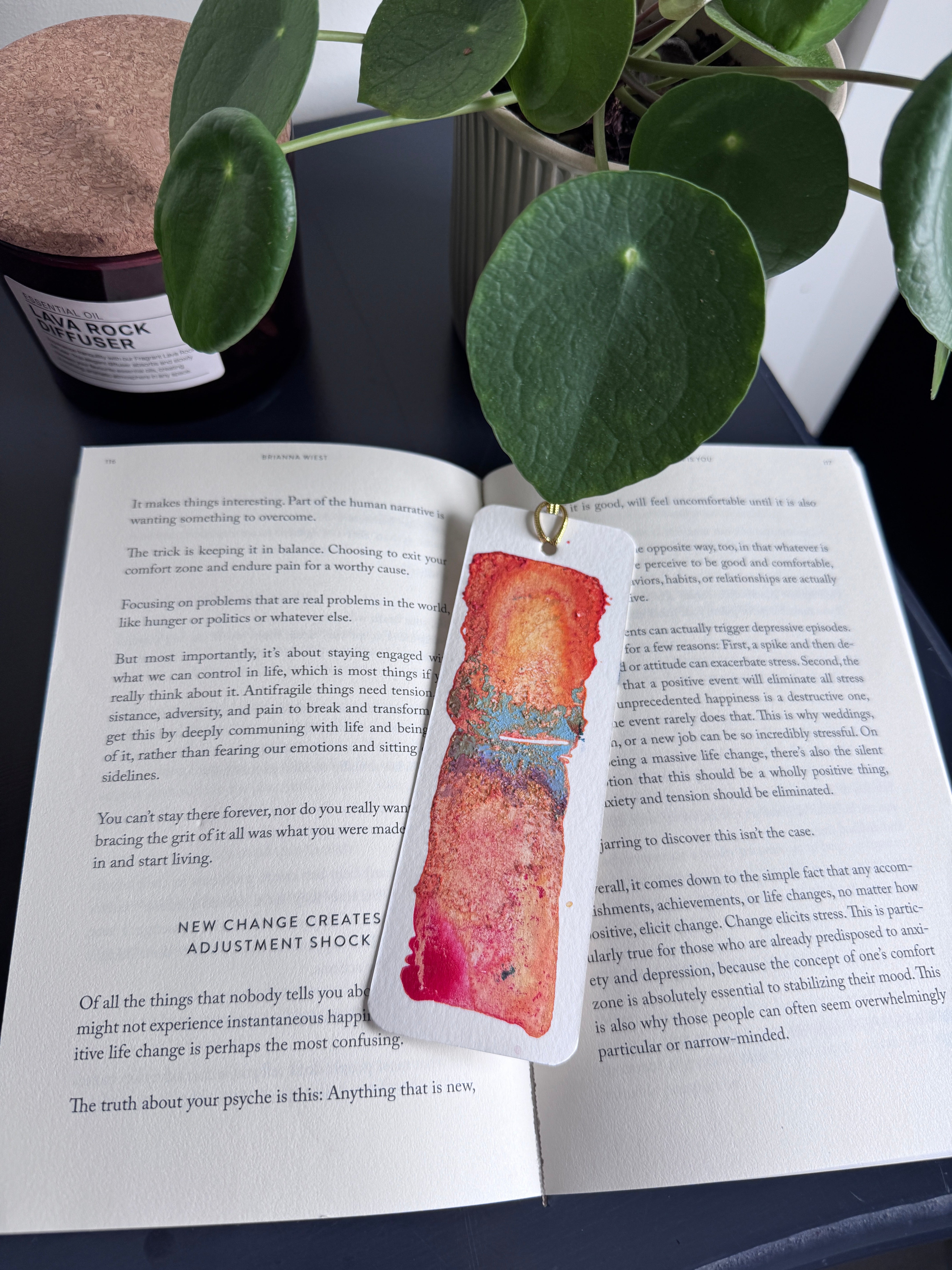 Ember Tide Handmade Watercolour Bookmark