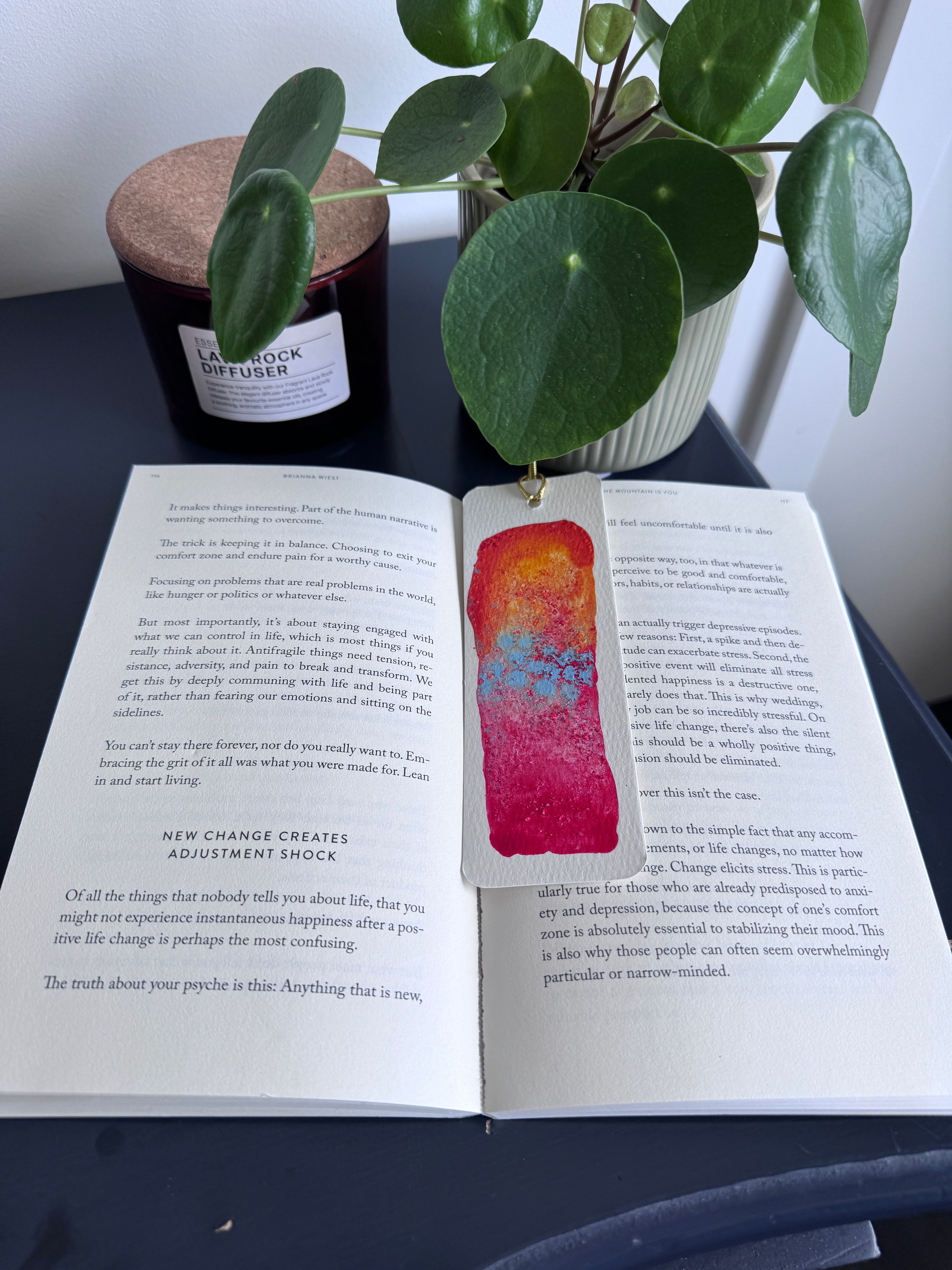 Ember Tide Handmade Watercolour Bookmark
