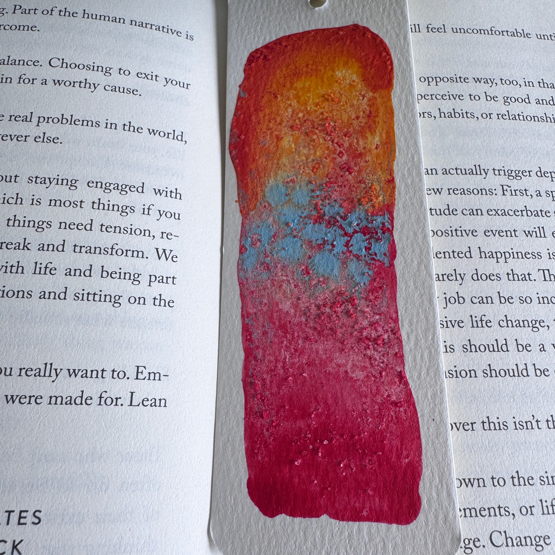 Ember Tide Handmade Watercolour Bookmark
