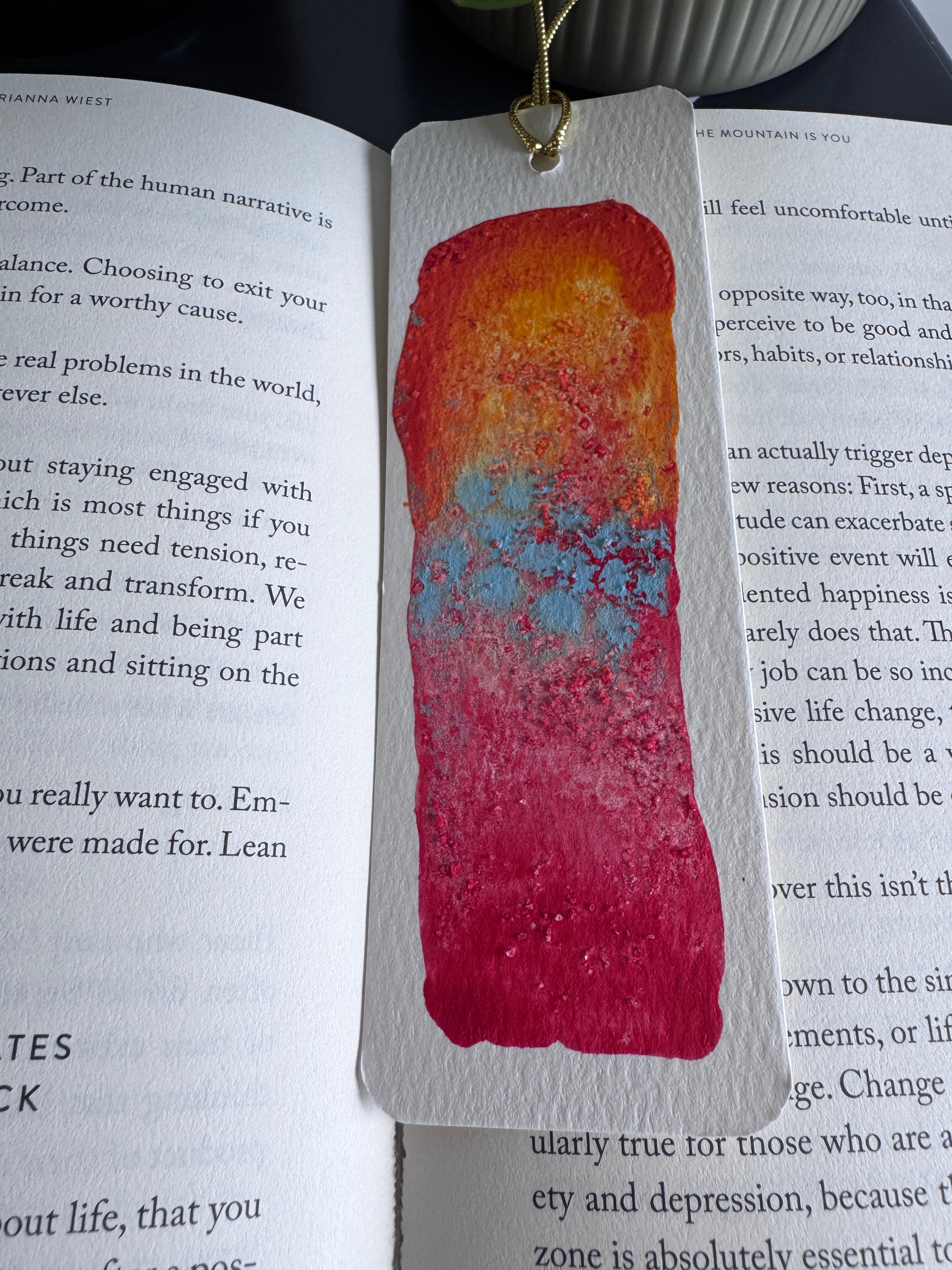 Ember Tide Handmade Watercolour Bookmark