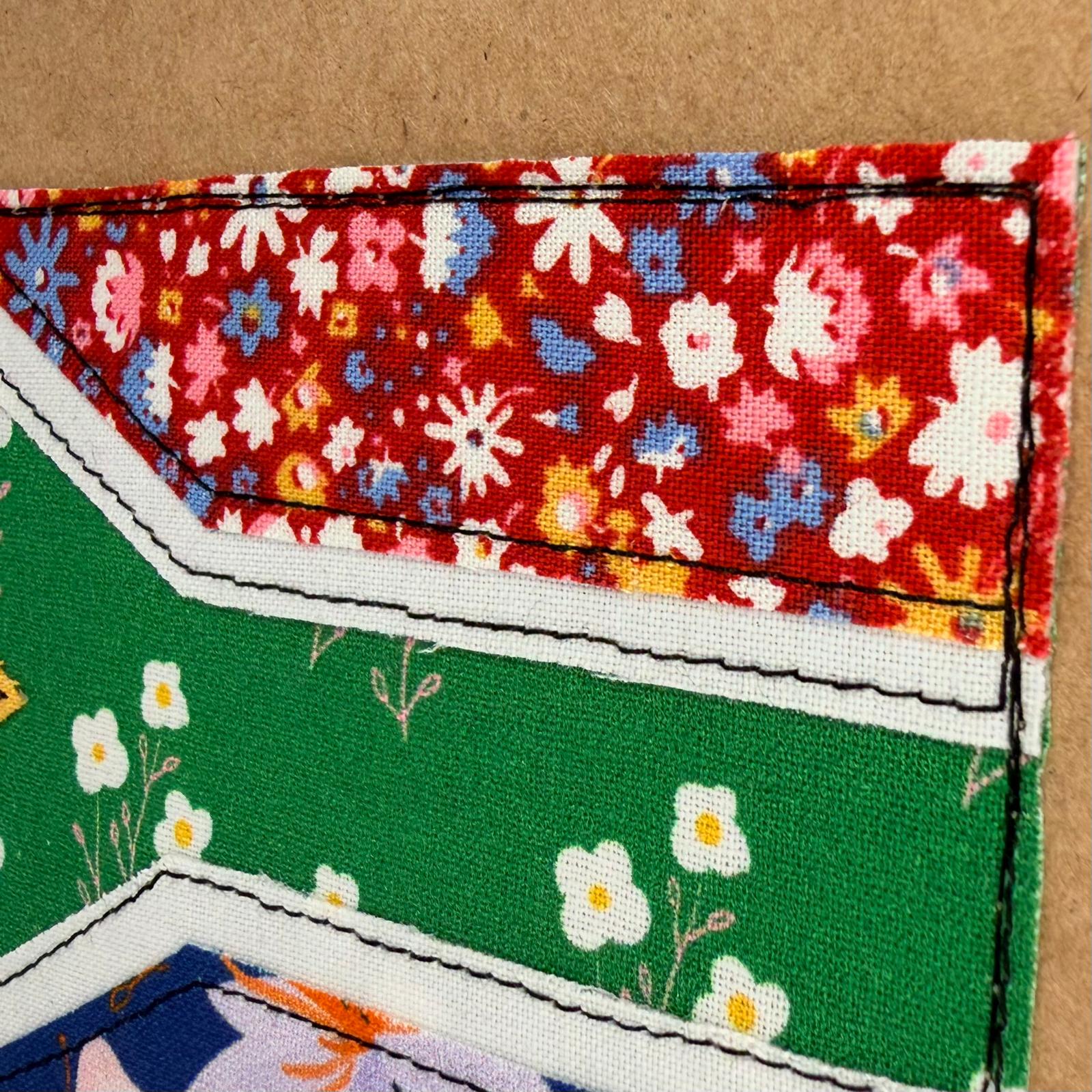South African Flag - Handmade Fabric Greeting Card