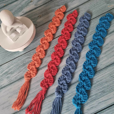 Crochet Bookmark | Blue | Aqua | Peach | Handmade