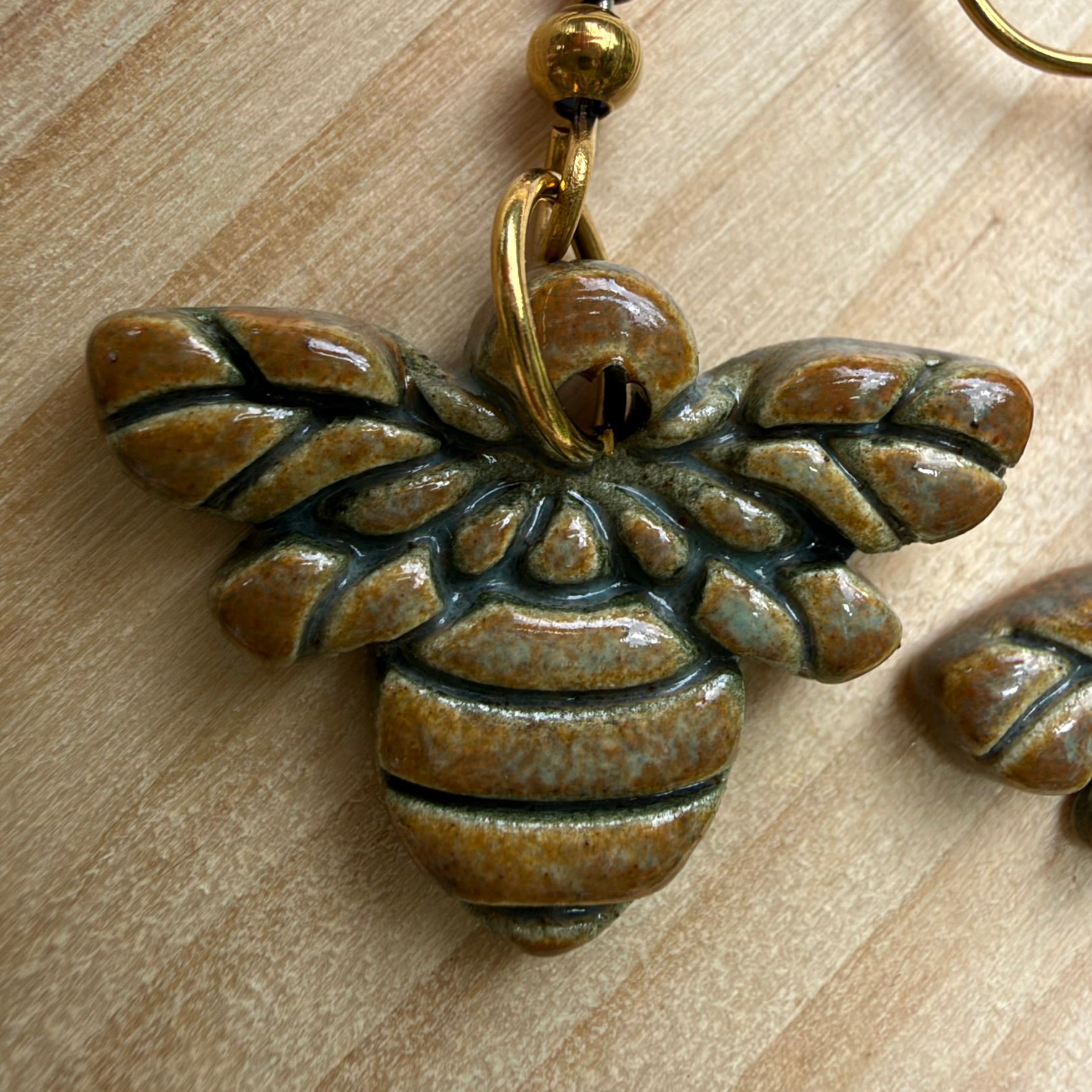 Ceramic Bee Earrings - Lightweight