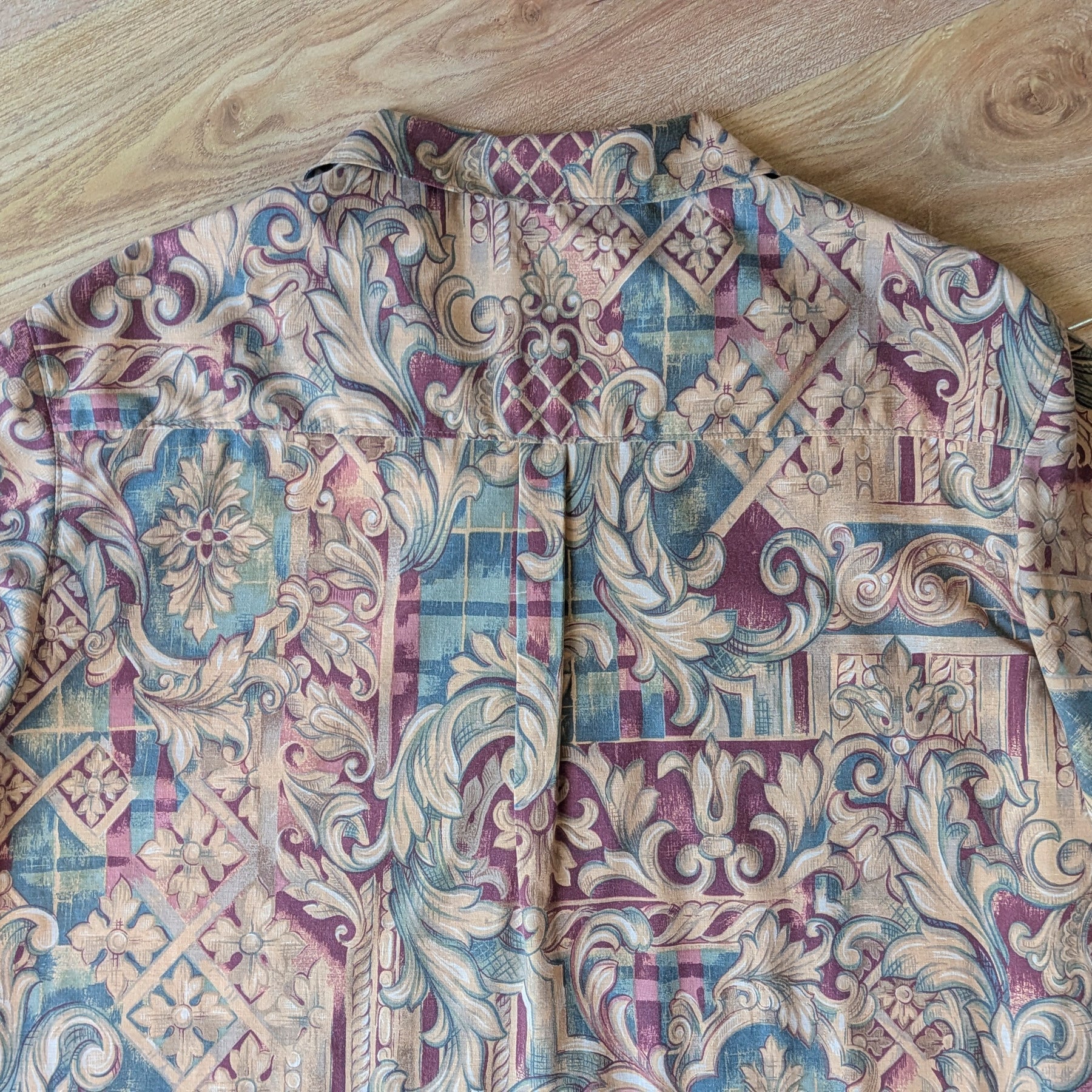 Upcycled Cotton Doona Cover Unisex Classic Cut Button-up Shirt (Brown / Size L)