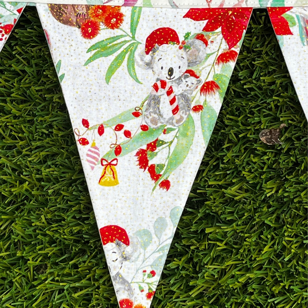 Handmade Australiana Bunting | Christmas | 12 flags | double sided