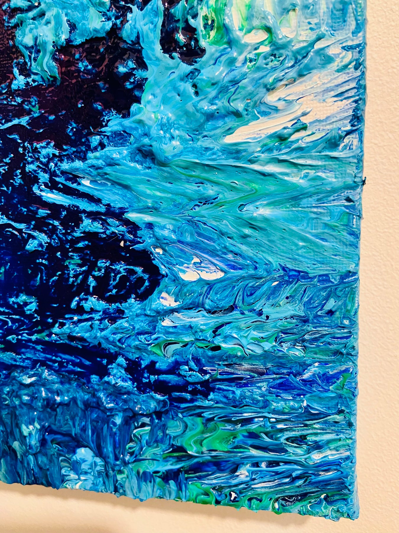 Island Reef ORIGINAL CANVAS PAINTING 25.4x25.4x3.5cm  by Margo Humphries