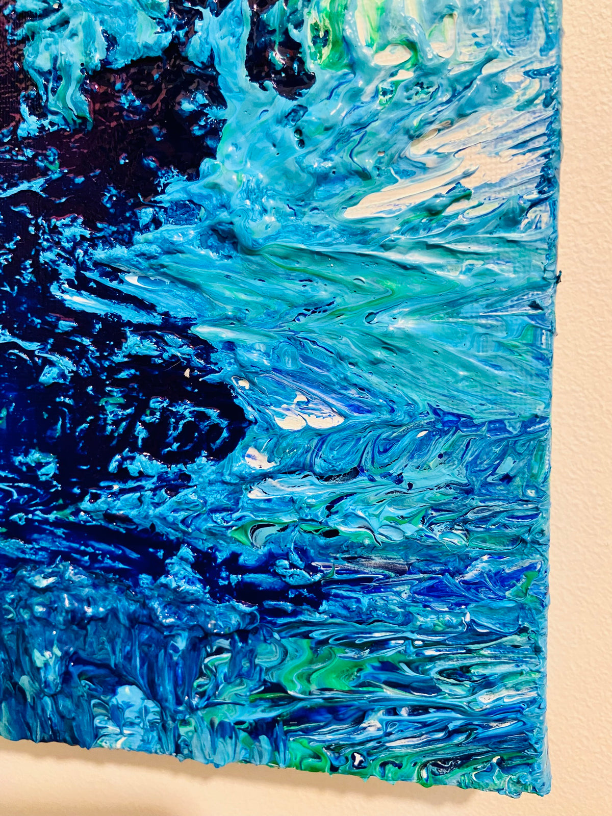 Island Reef ORIGINAL CANVAS PAINTING 25.4x25.4x3.5cm  by Margo Humphries