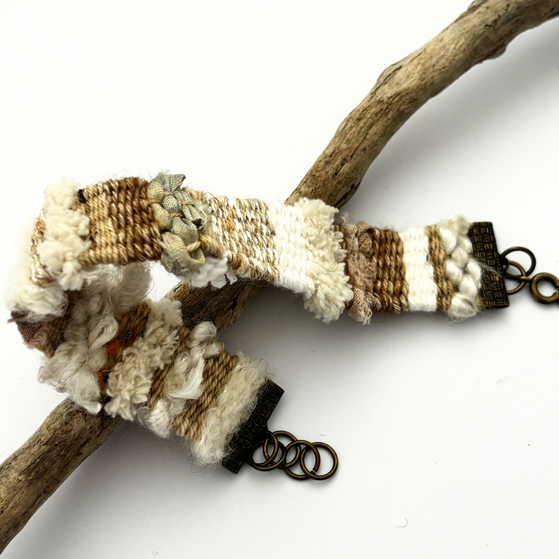 Handwoven Textile Fibre Art Bracelet