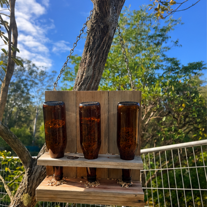 Wildhorse Rustic Triple Bottle Bird Feeder