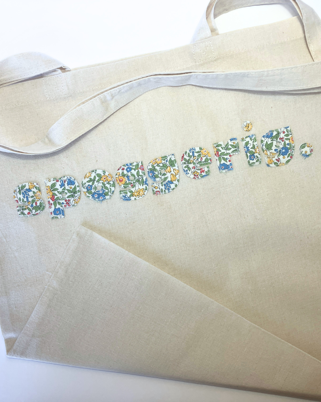 Tote Bag| Gift Bag | Raw Edge Floral Appliqué | Cheeky Afrikaans Word| Custom Word
