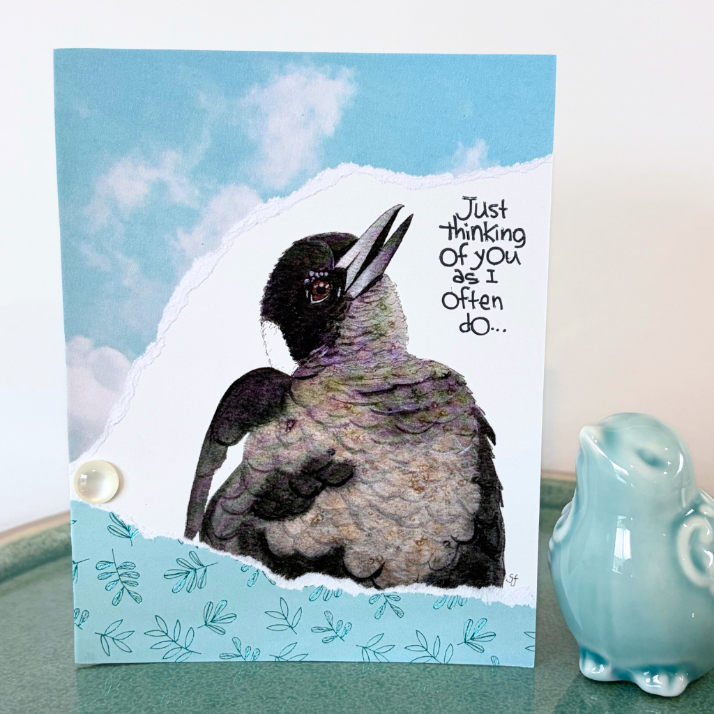 Little magpie "Just thinking of you" card