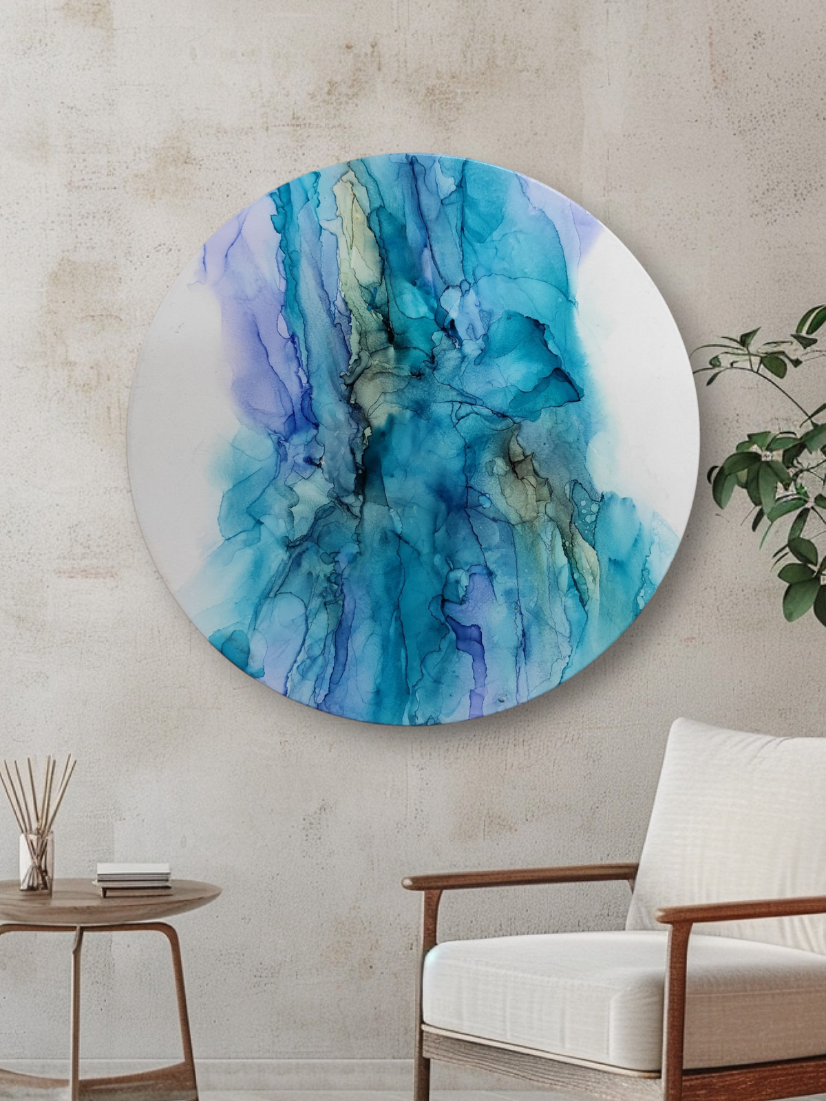 Blue & White Abstract Painting – Wall Art