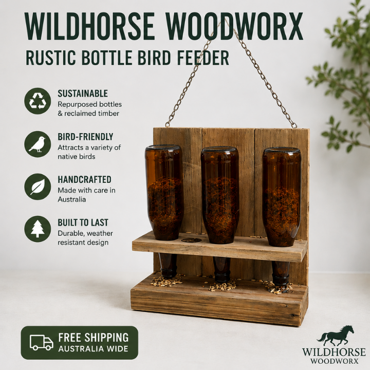 Wildhorse Rustic Triple Bottle Bird Feeder