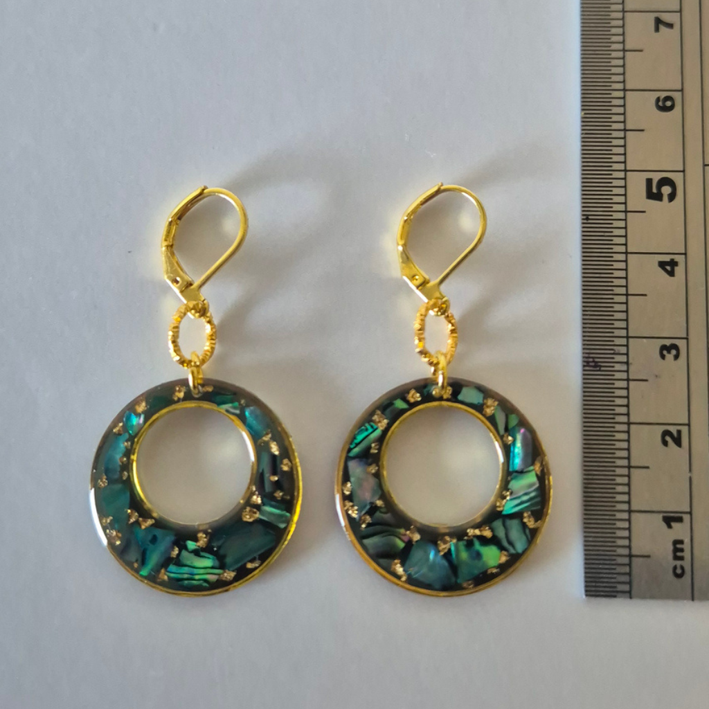 Handmade Abalone Shell Hoop Earrings