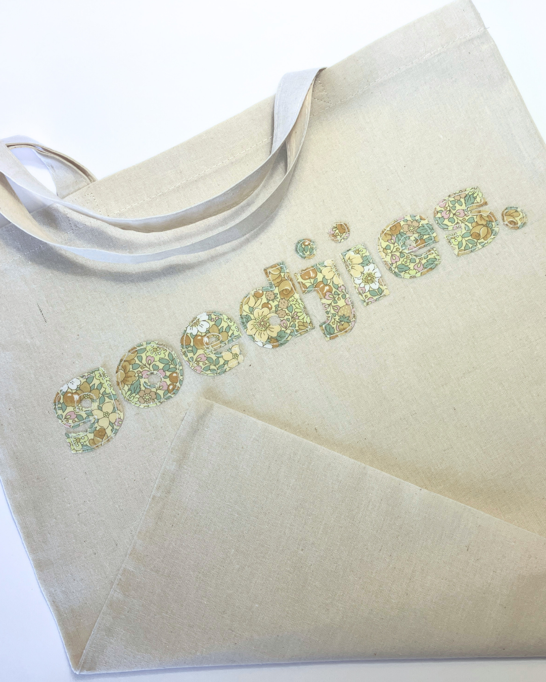 Tote Bag| Gift Bag | Raw Edge Floral Appliqué | Cheeky Afrikaans Word| Custom Word