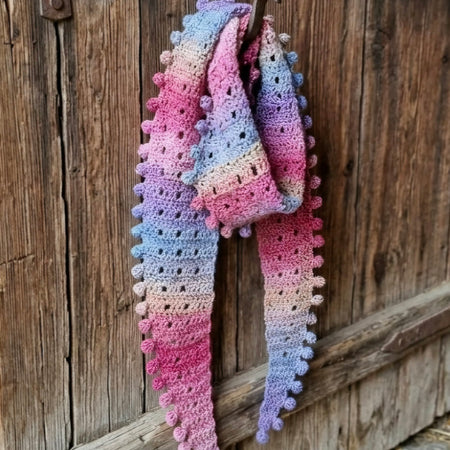 Ladies Scarf | Vintage | Handmade | Crochet | Spring Tones