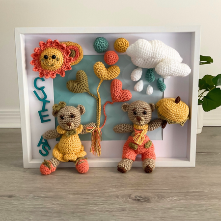 Baby Room Wall Hanging, Teddy Bear With Balloons Wall Hanging