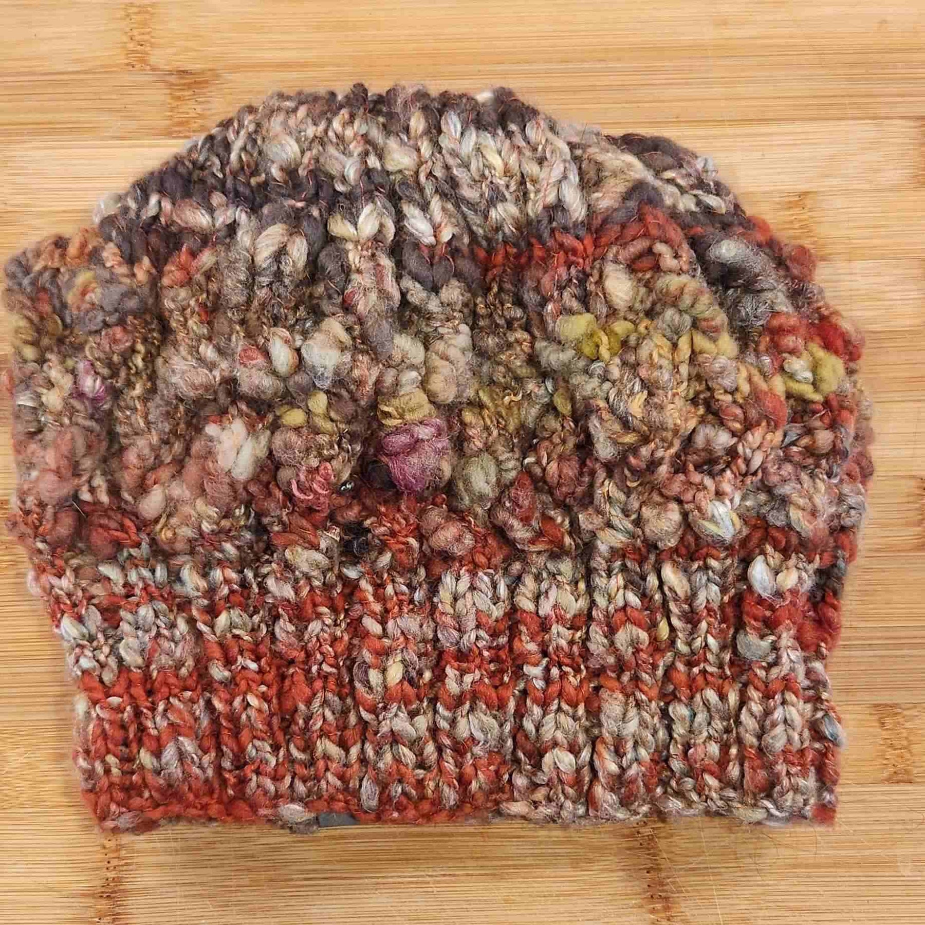 Chunky Hand Spun & Knitted Beanie