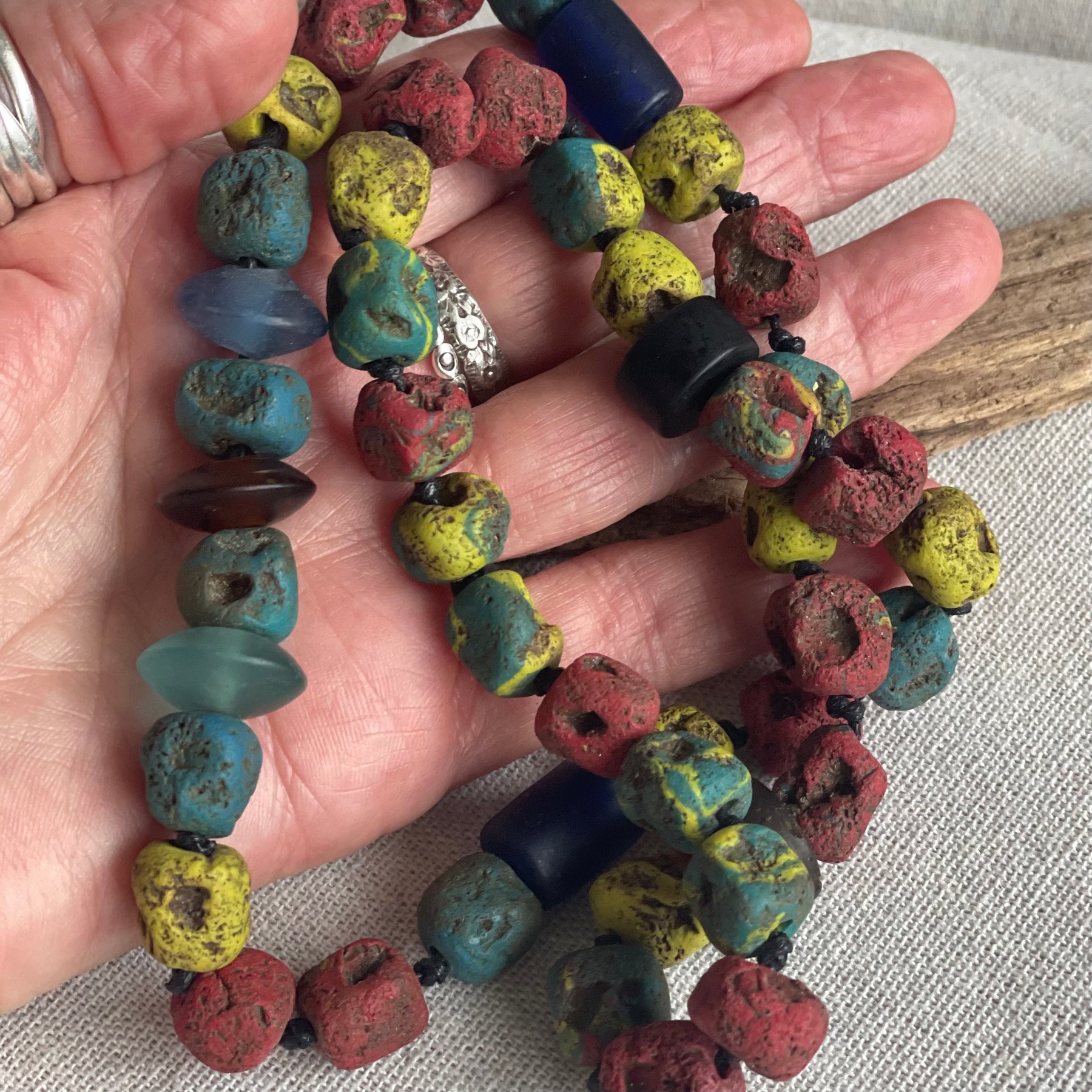 Polymer Clay Beaded Necklace – Rustic Earth