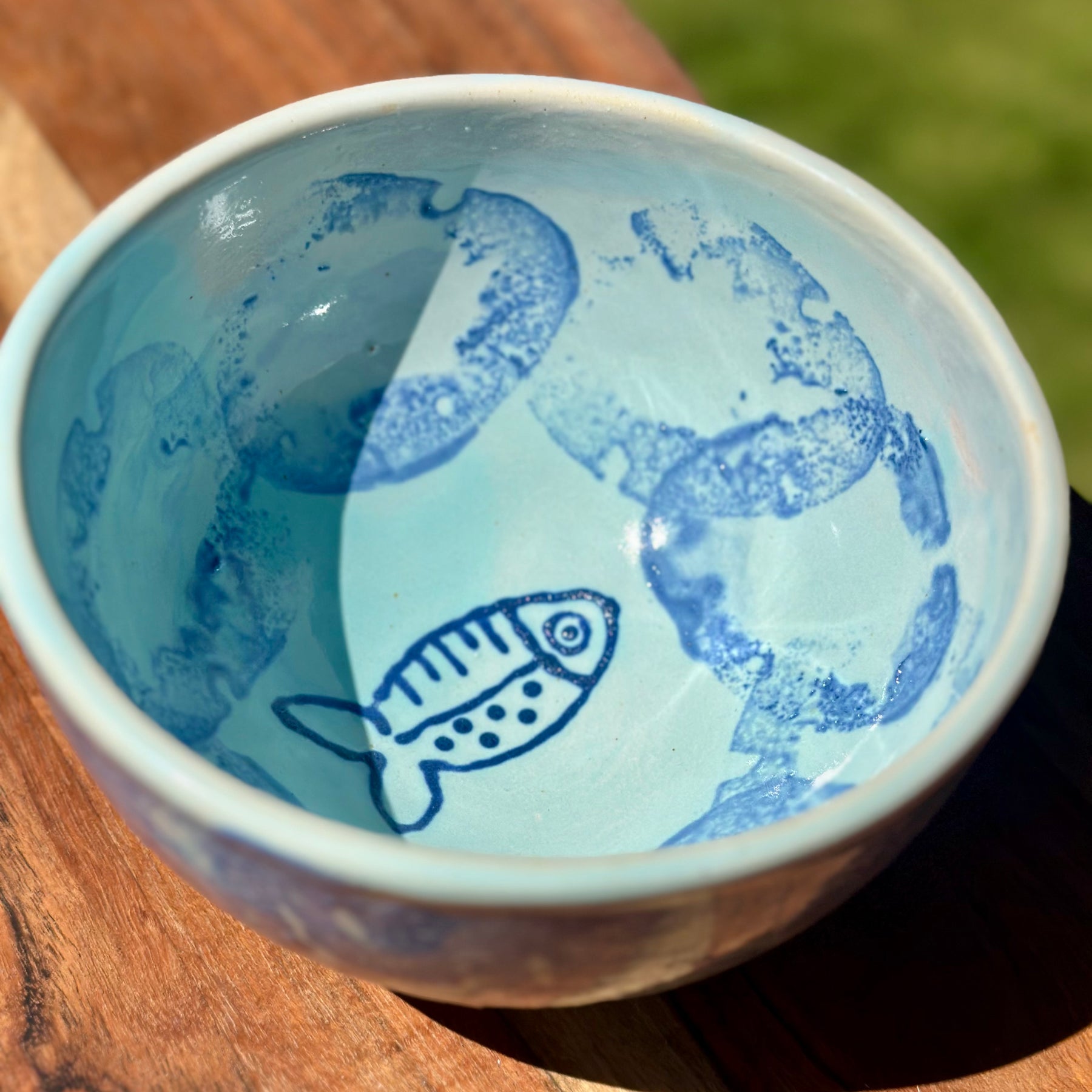 Fish Bowl | Handmade Blue Ceramic Pasta & Salad Bowl