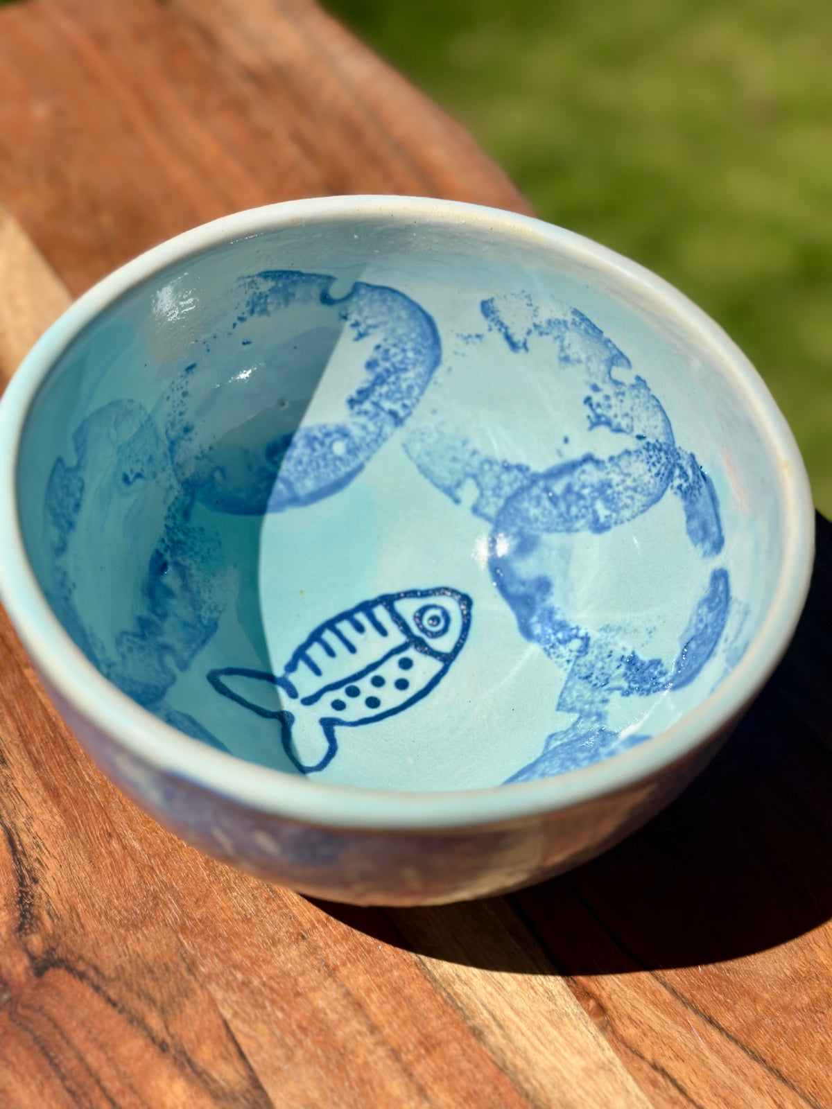 Fish Bowl | Handmade Blue Ceramic Pasta & Salad Bowl