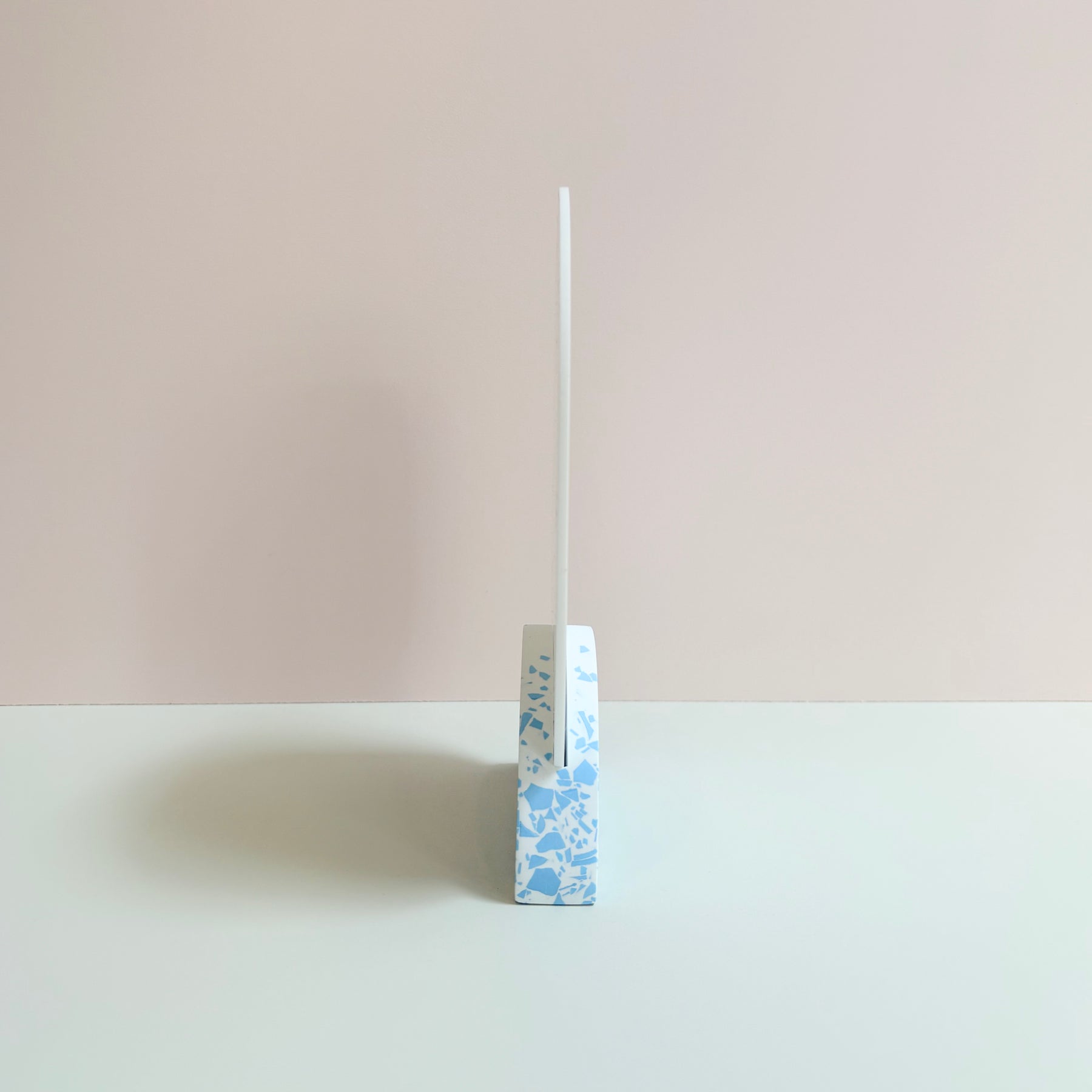 Wedding table numbers, blue and white eco resin terrazzo