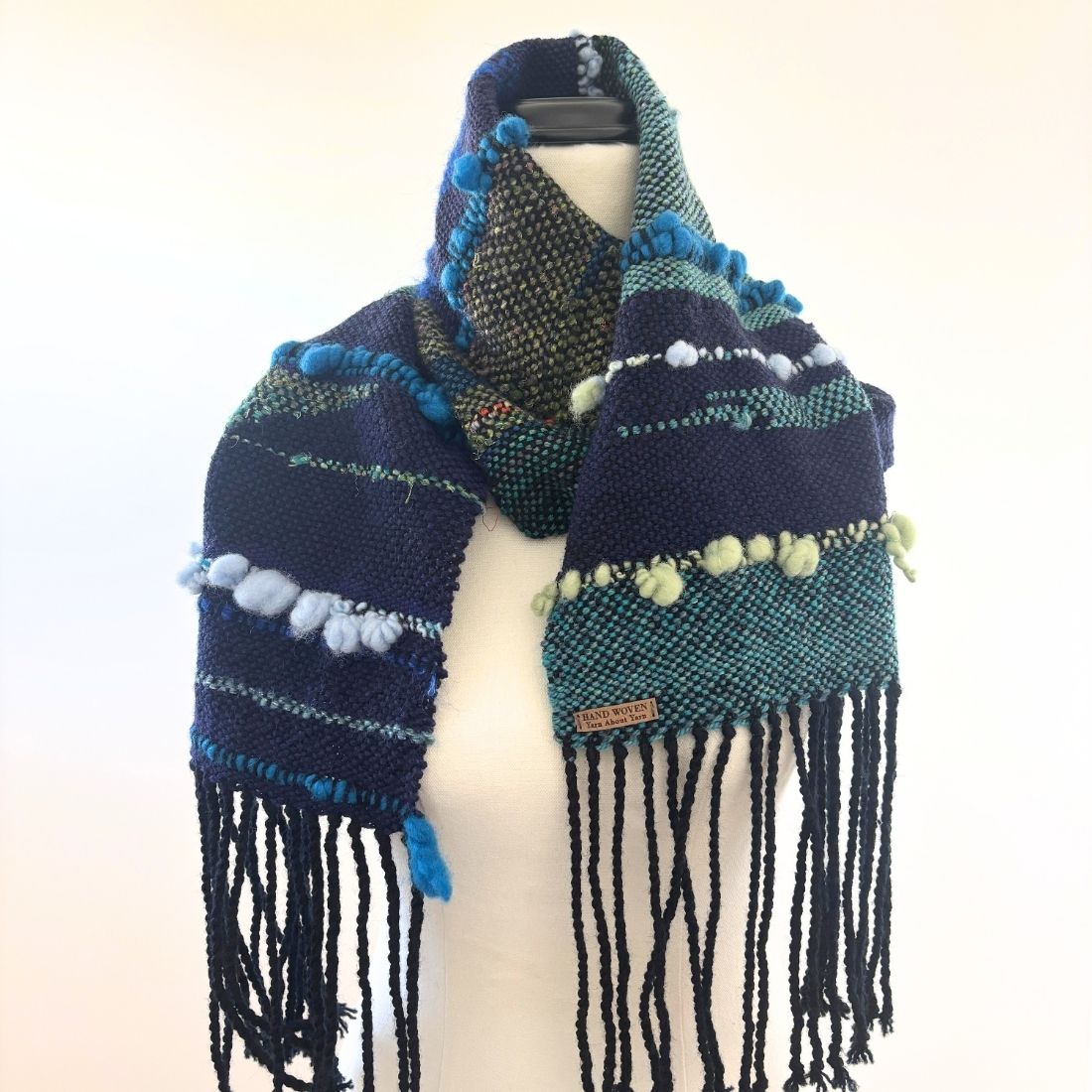 Handwoven Scarf - Blue - Wool