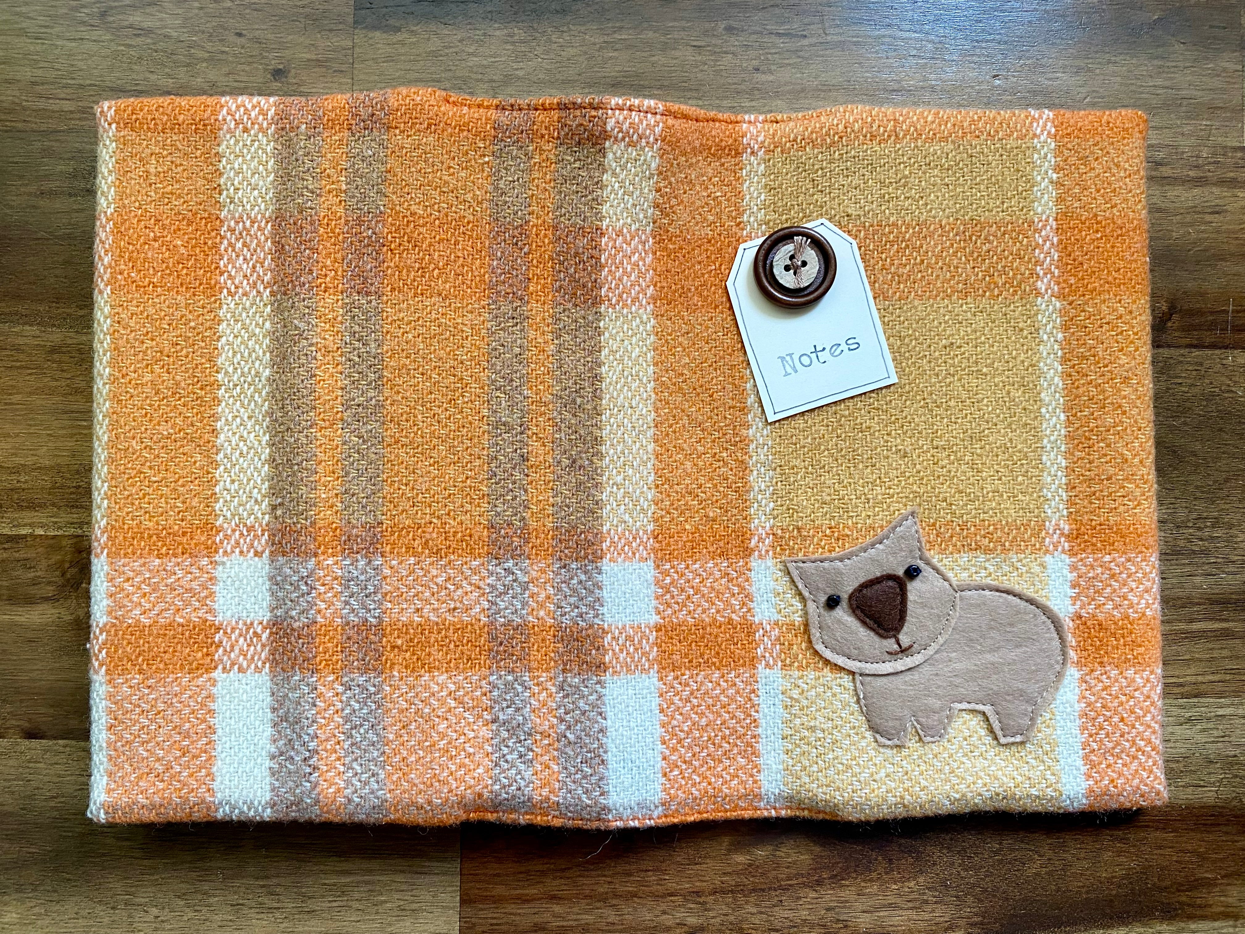 A5 Upcycled Notebook Wombat - Orange