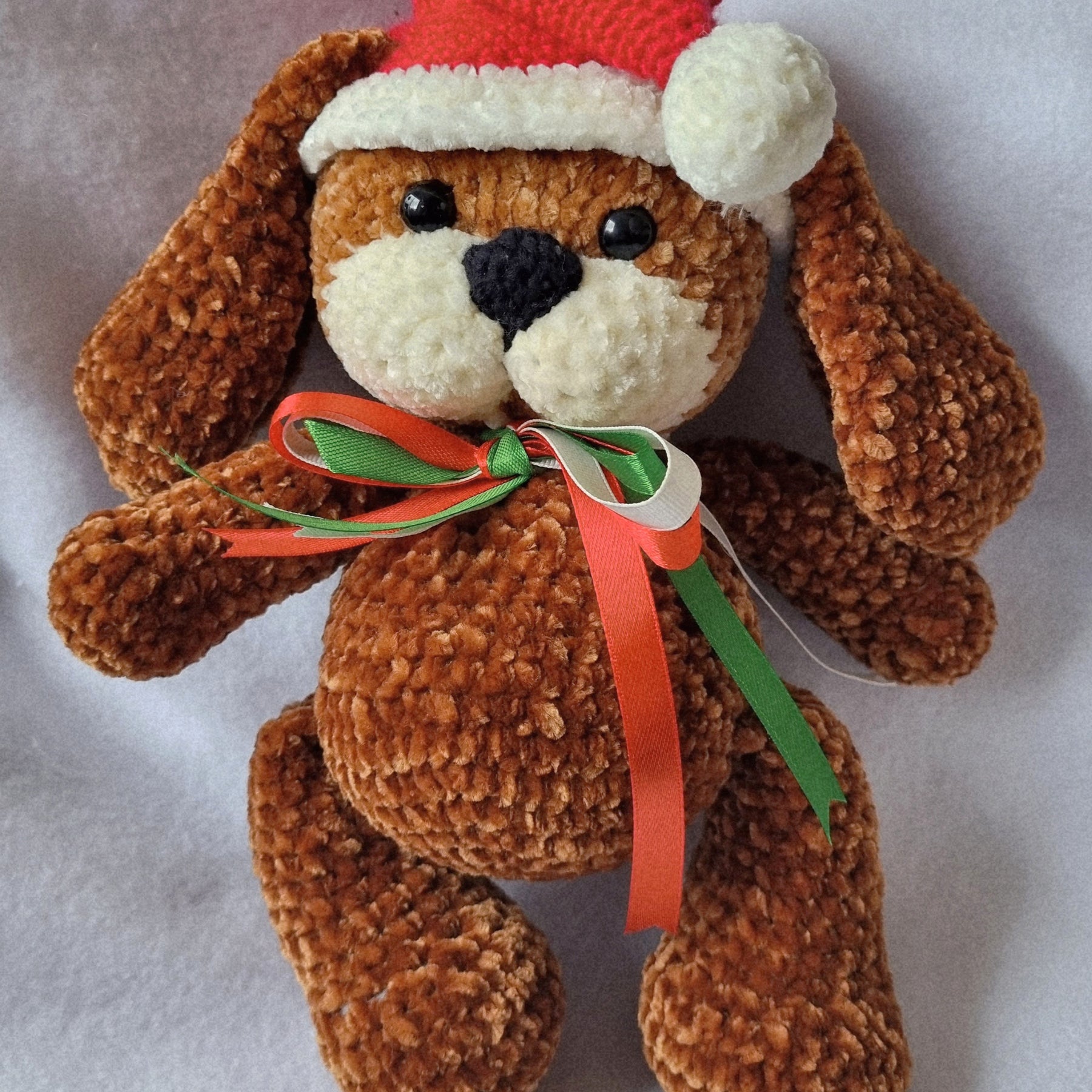 HANDMADE - Plushy Puppy ready for Christmas - Soft and Cuddly - BB09