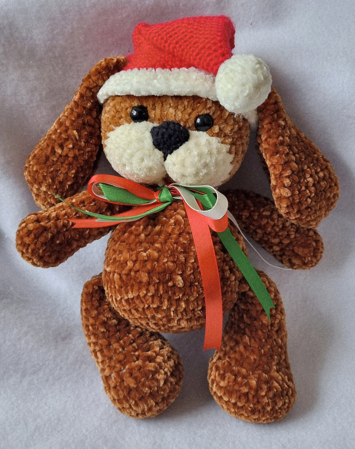 HANDMADE - Plushy Puppy ready for Christmas - Soft and Cuddly - BB09