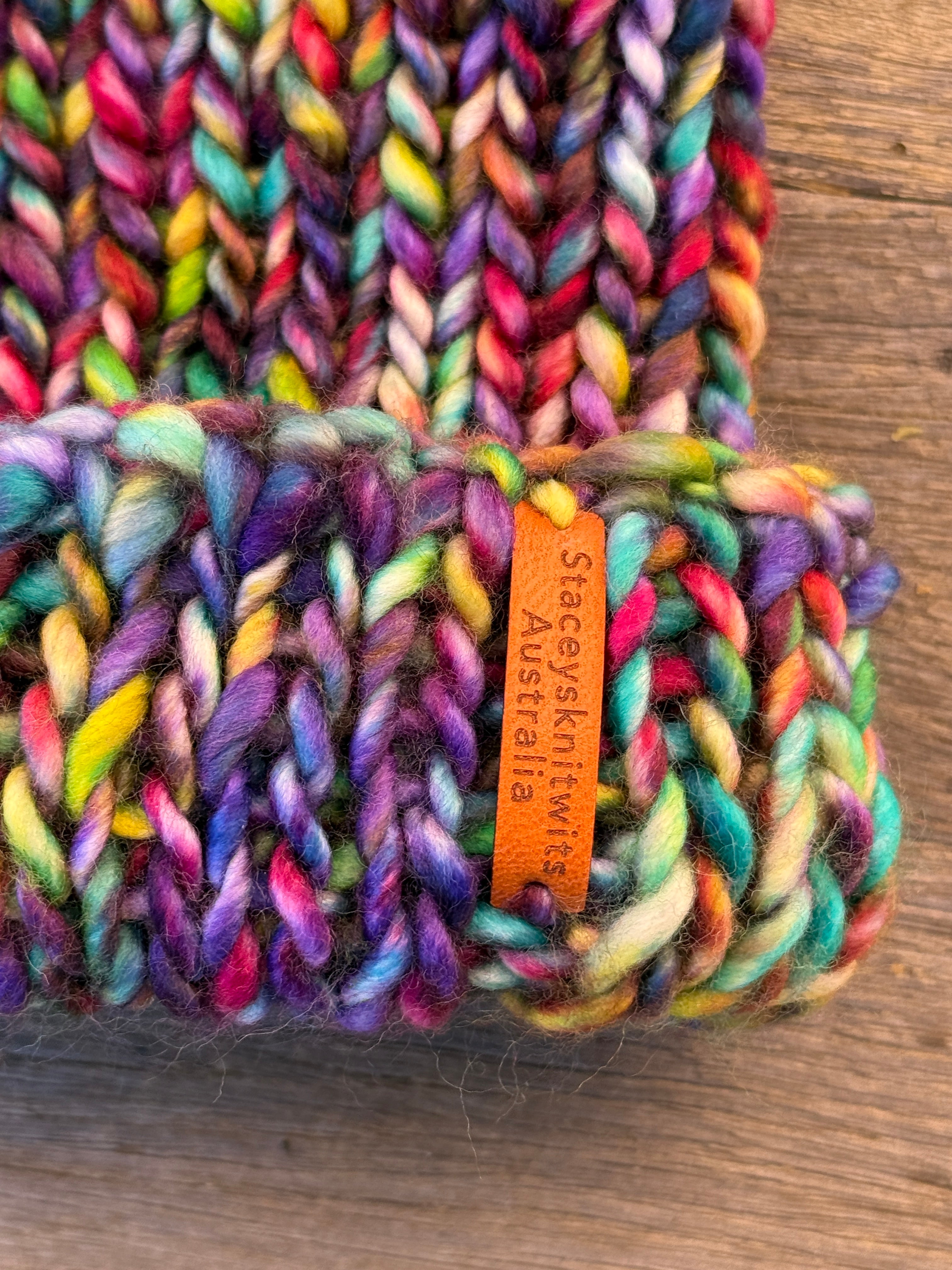 Hand knitted beanie, merino beanie, rainbow beanie