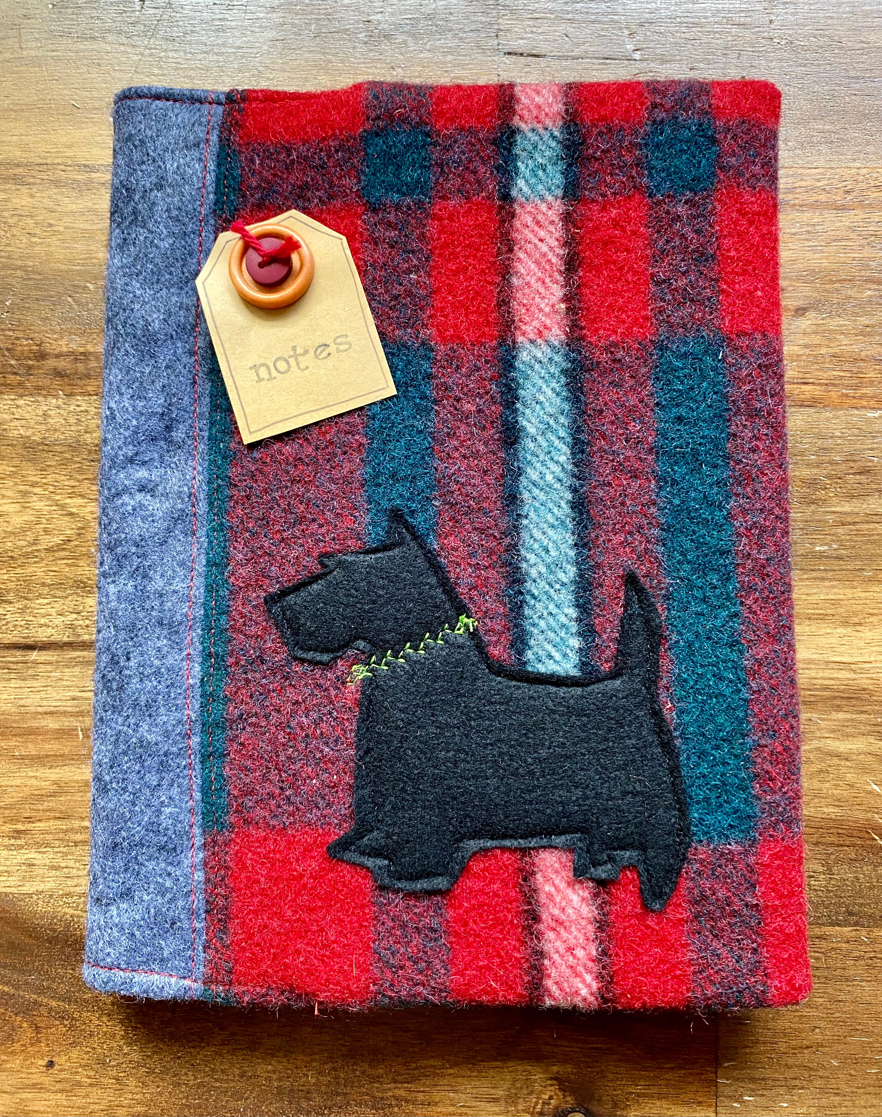 A5 Upcycled Notebook Scotty Dog - Black