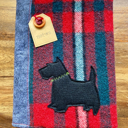 A5 Upcycled Notebook Scotty Dog - Black
